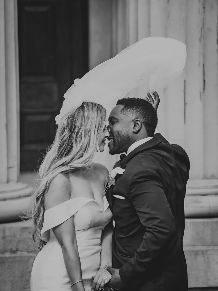 Groom Playing with Veil at Dundurn Castle