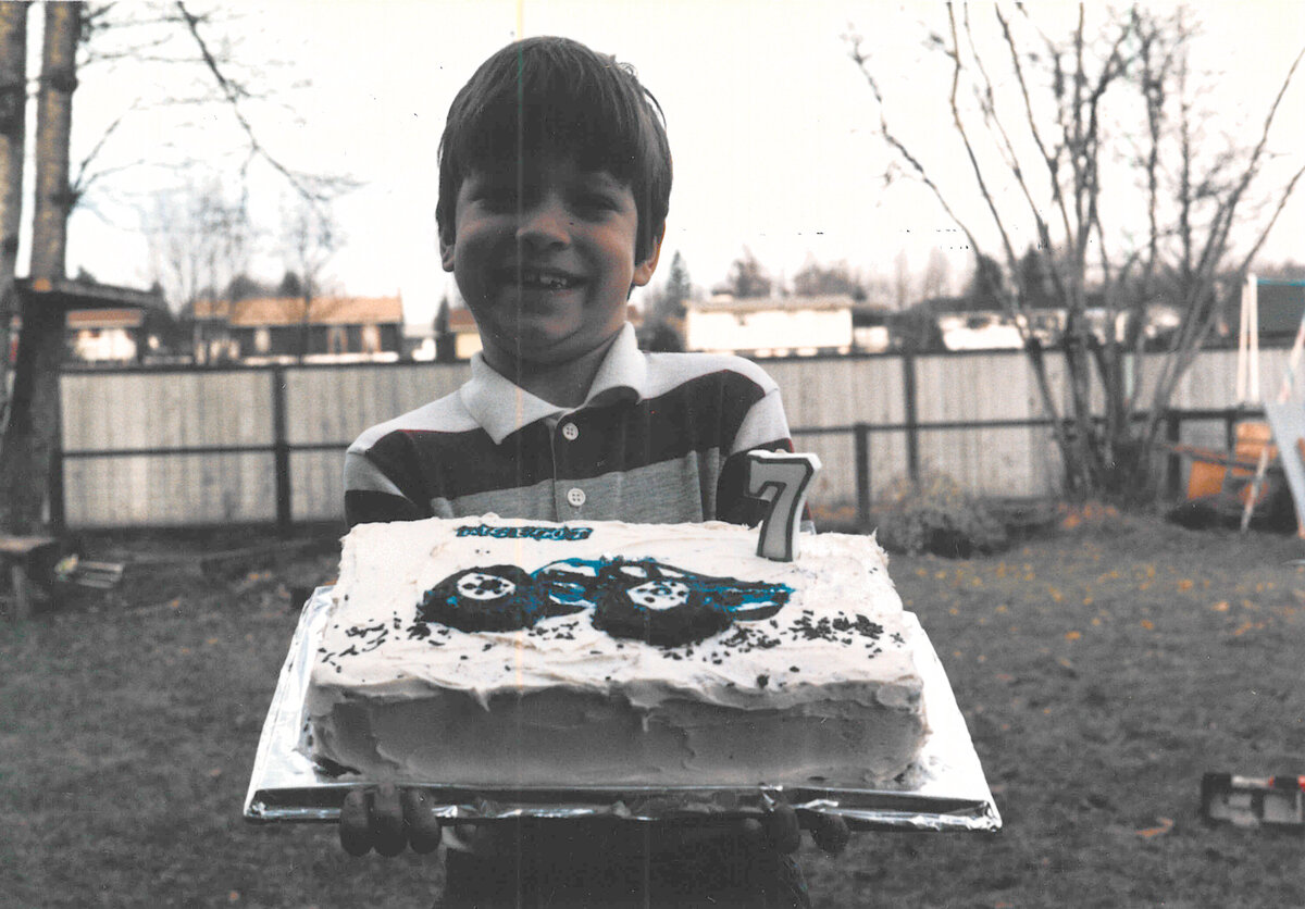 Brent Ray Fraser Moms Monster Truck Bday Cake - January 24 - 1986 Age 7