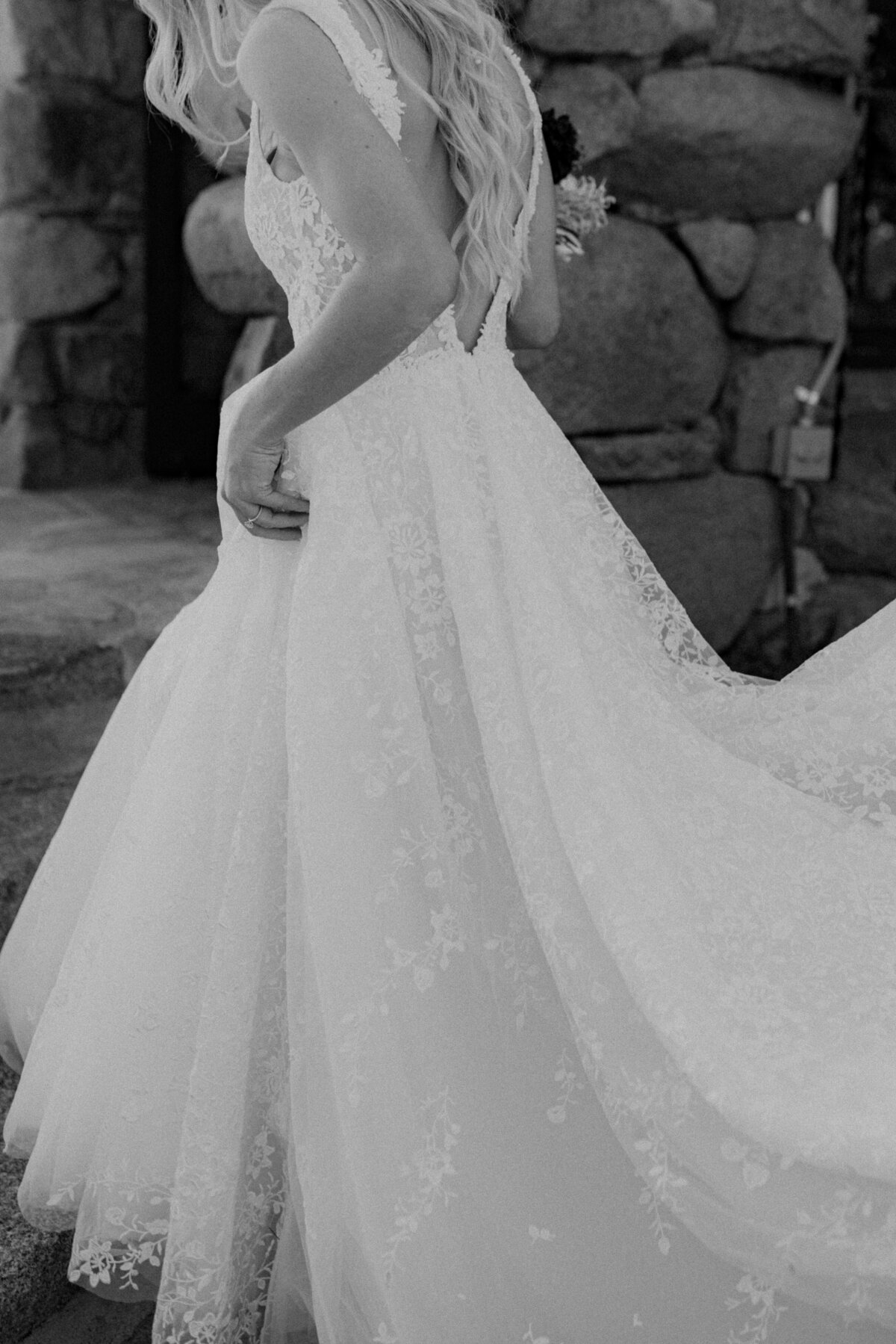 Black and white Bride Portrait Temecula, California Wedding photographer Yescphotography