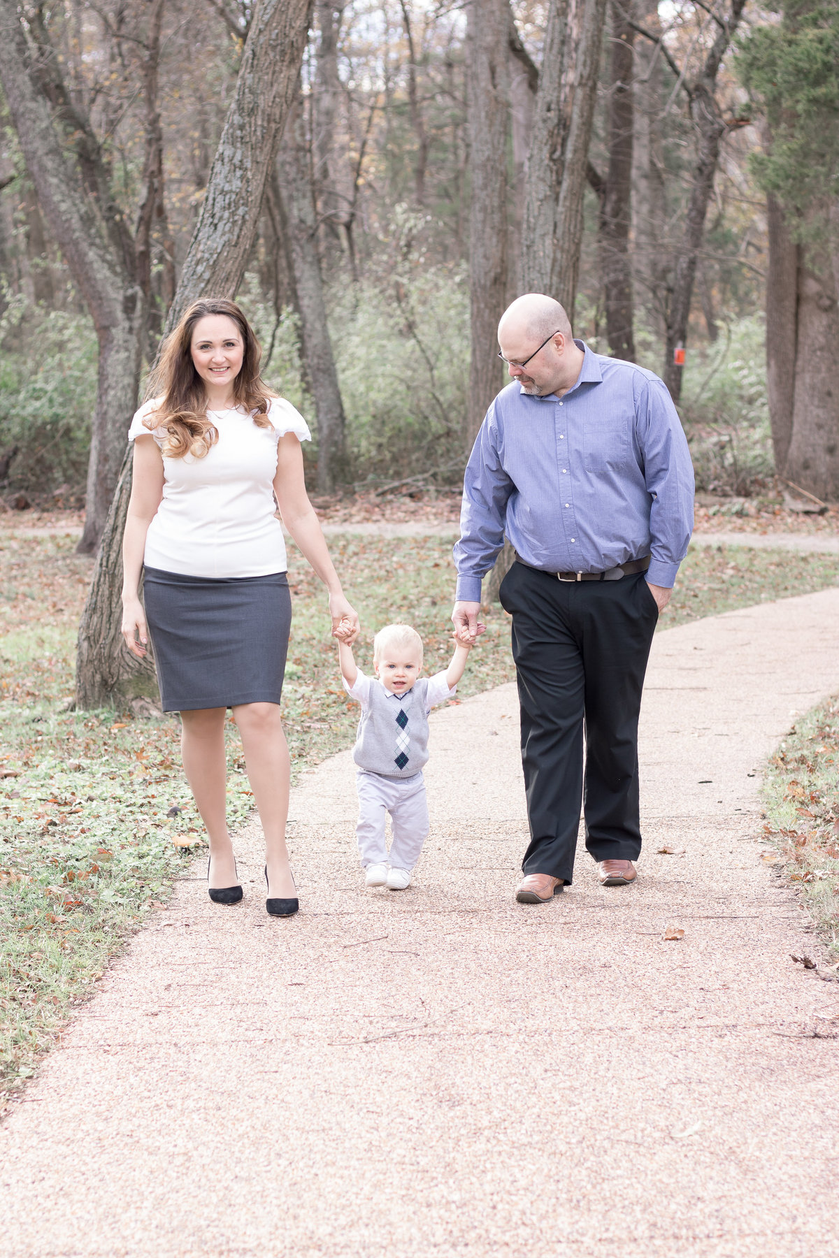 Family walking in the park. Family session in Virginia