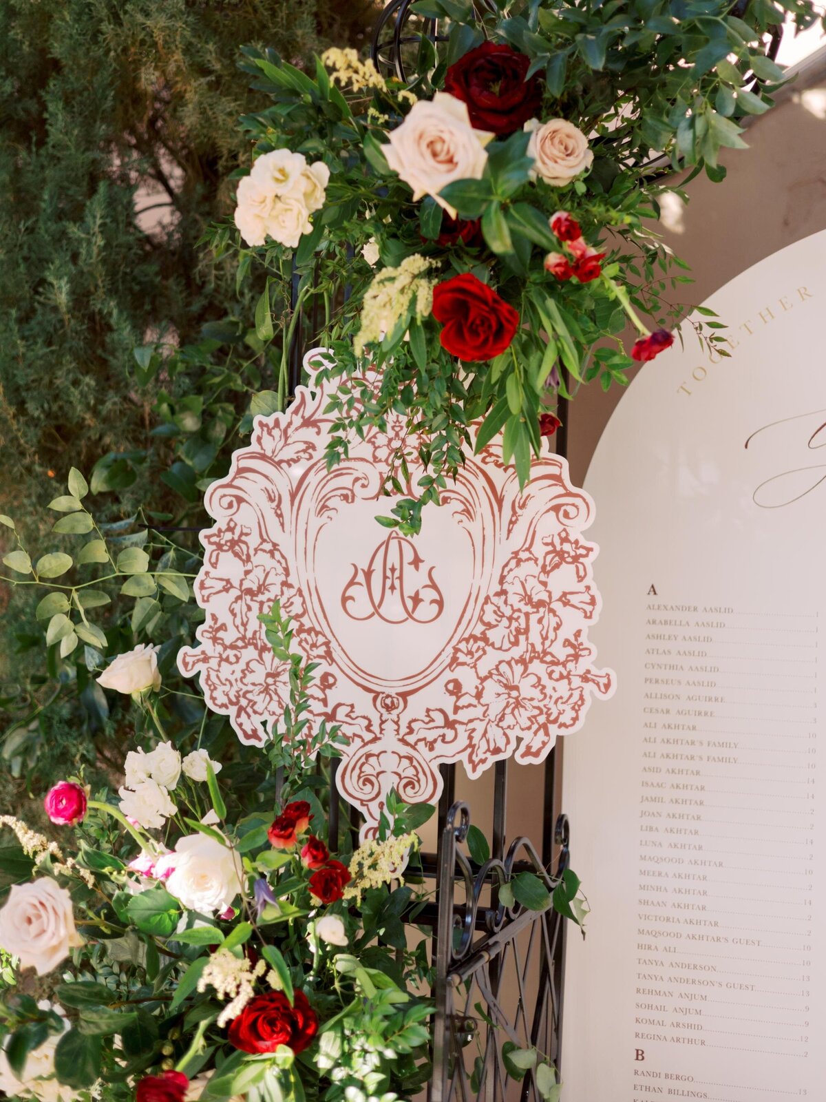elegant-wedding-red-floral-monogram-frame
