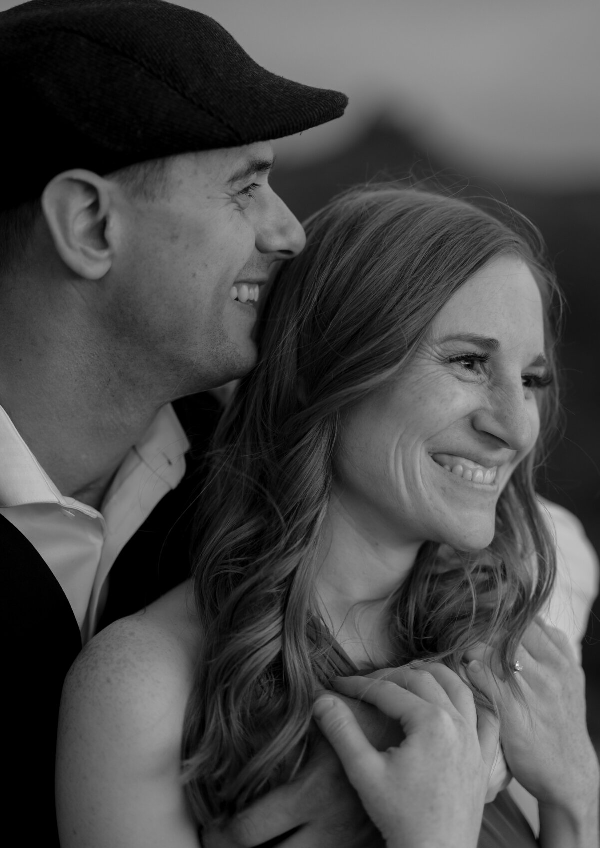 Sunset engagement photo in Sedona with golden Arizona light