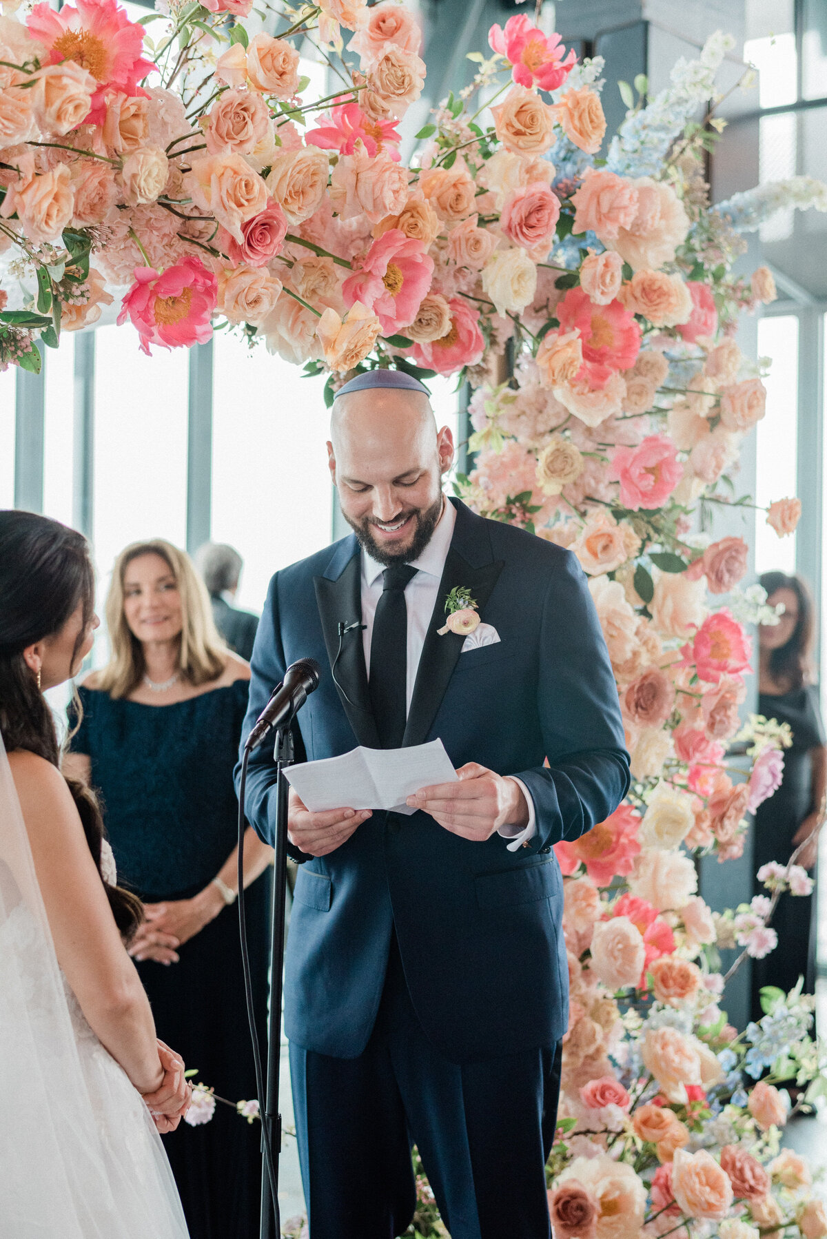 Groom shares his vows with the bride 