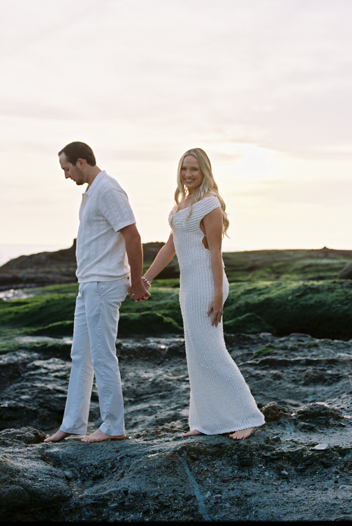 wedding engagement photos on 35mmfilm in LagunaBeach