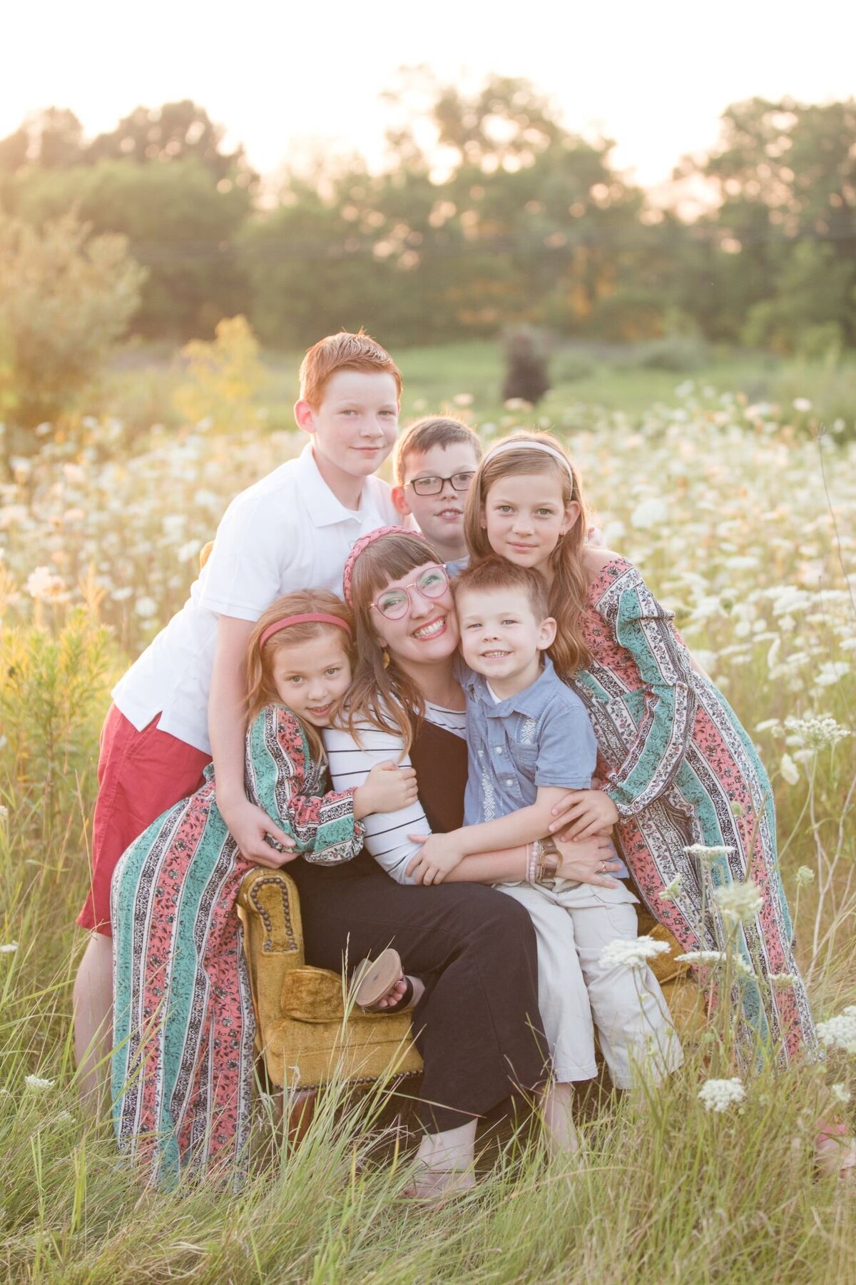 michigan family photographer hartland weeds sunset