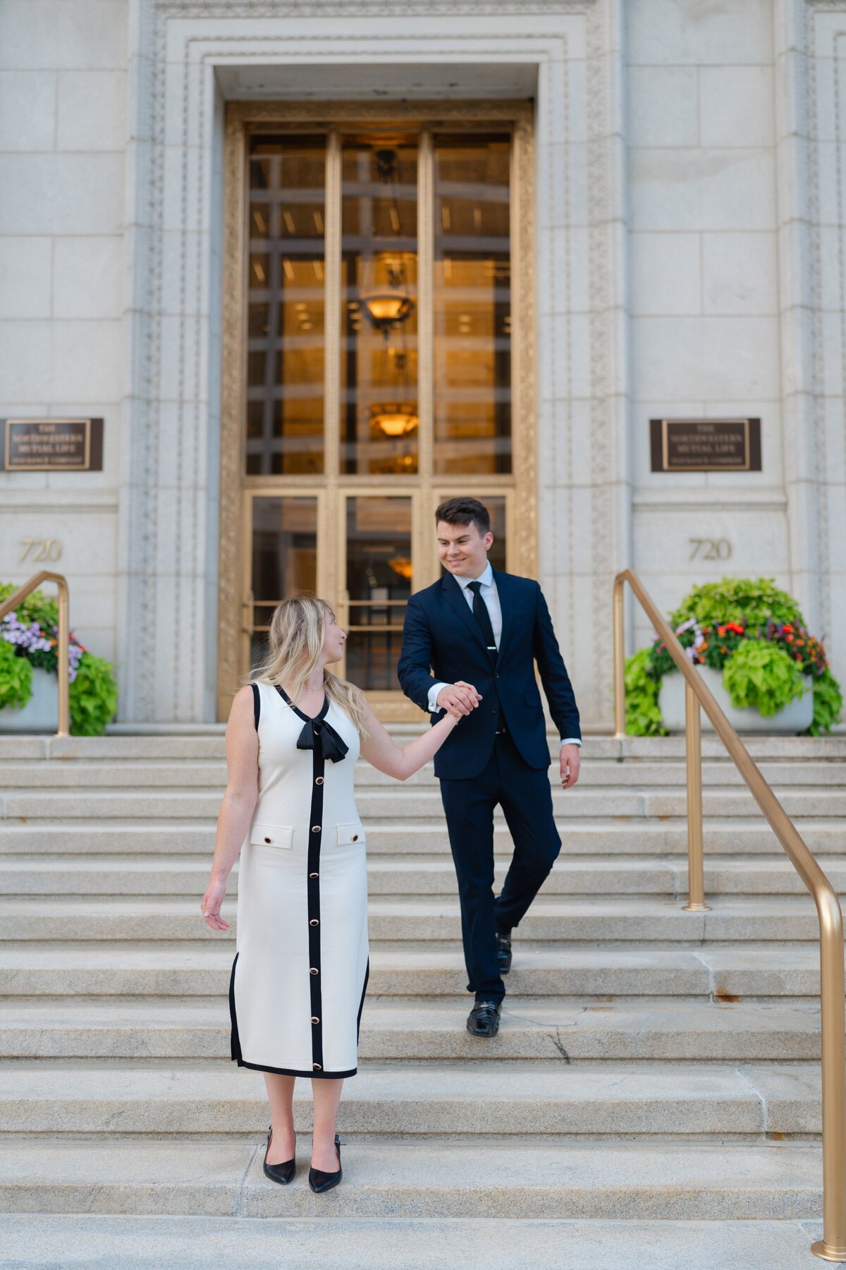 Downtown District Milwaukee Elegant Engagement Session-15
