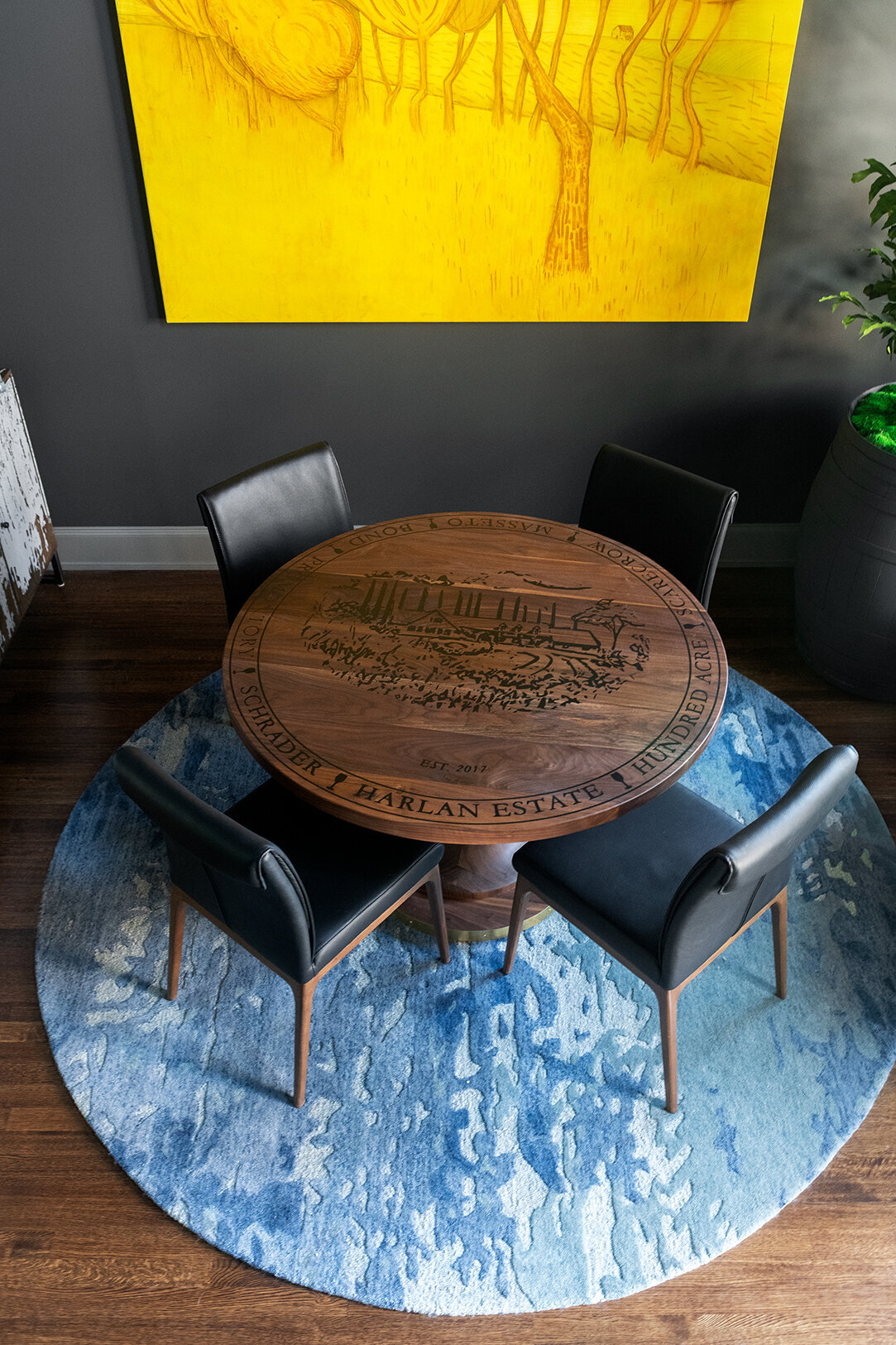 rustic coffee table bird's eye view