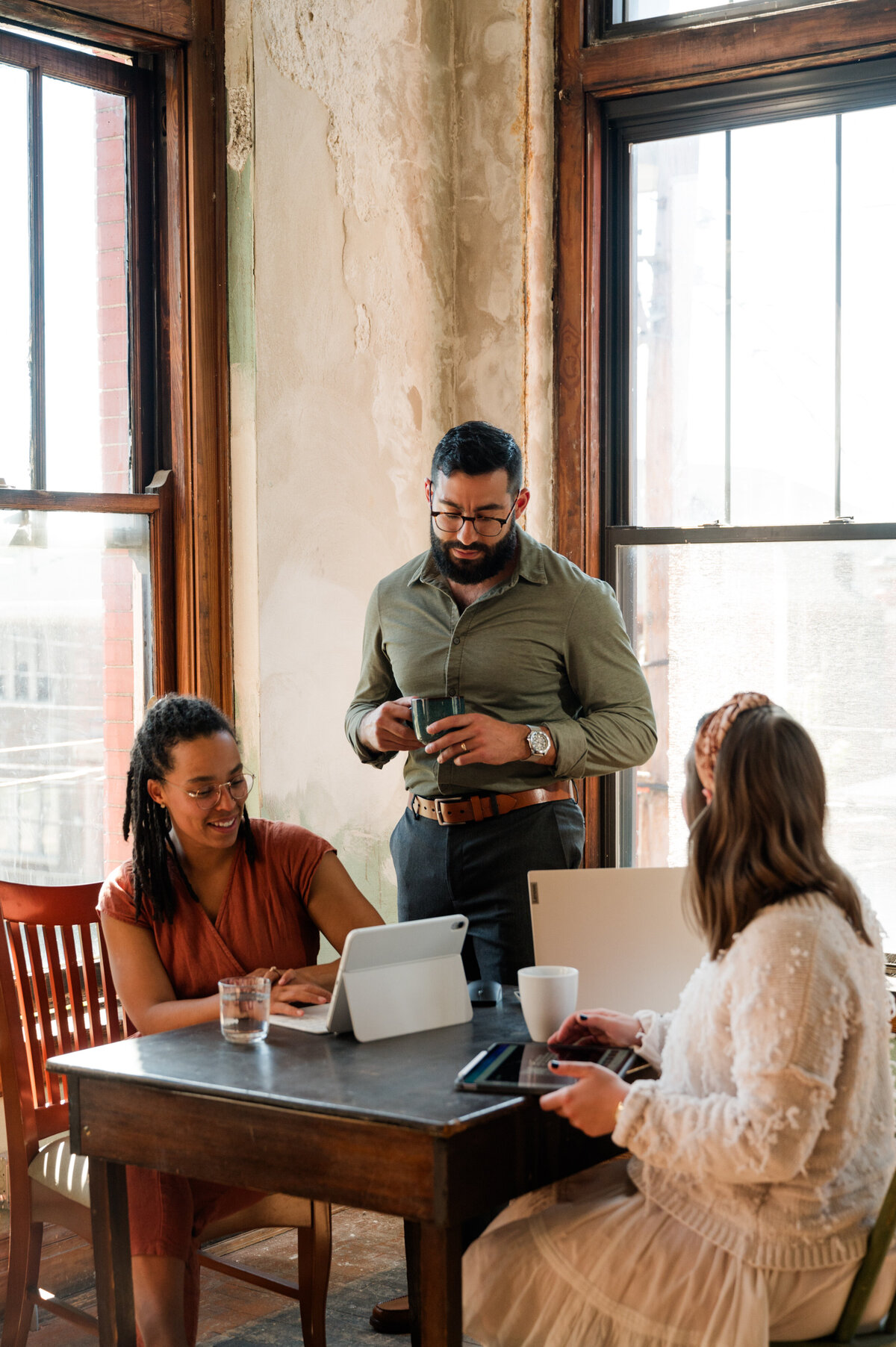 Professional nurse practitioner brand imagery with Nico Misleh in a vintage schoolhouse studio