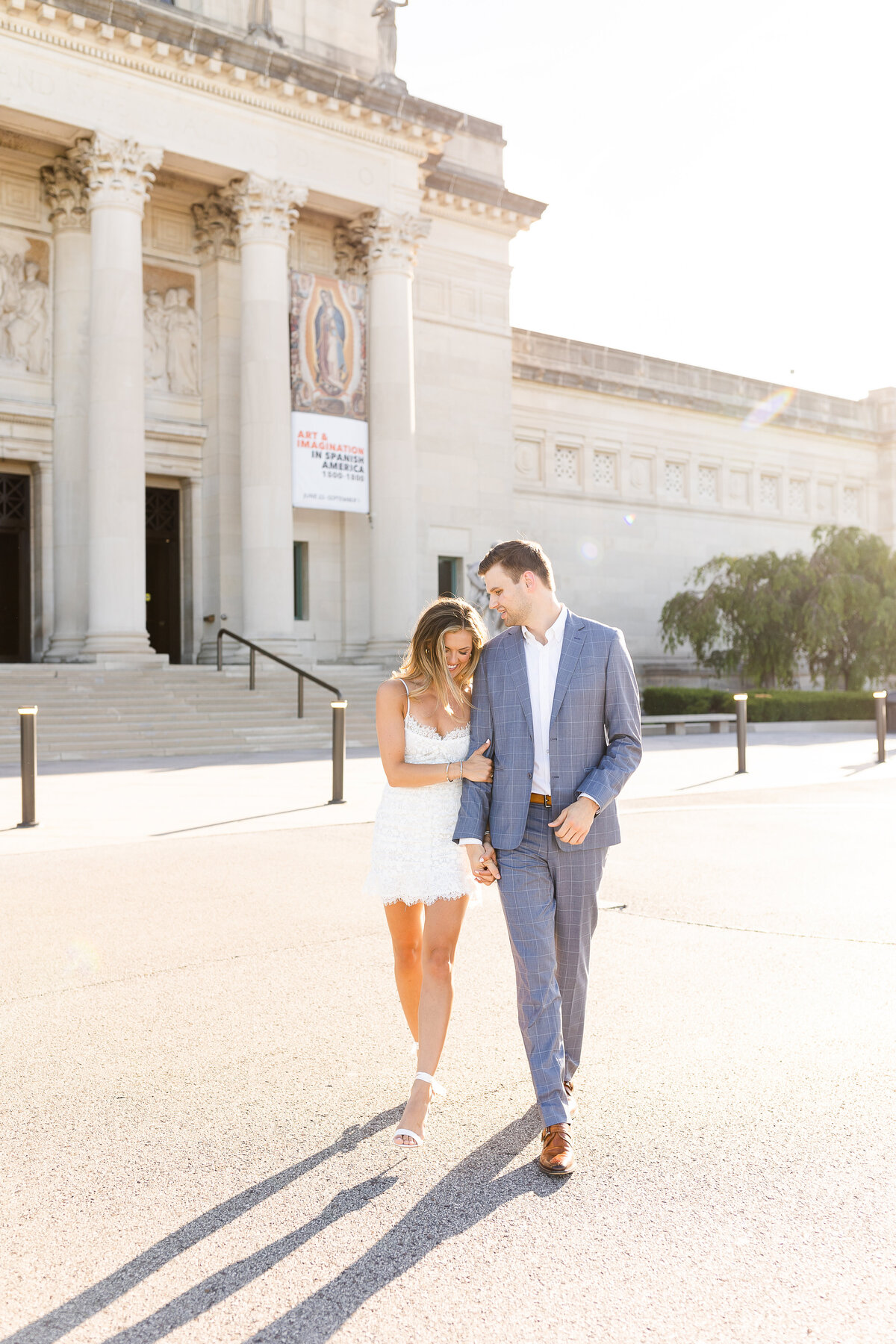 Engagement photos at Art Hill in St. Louis Missouri