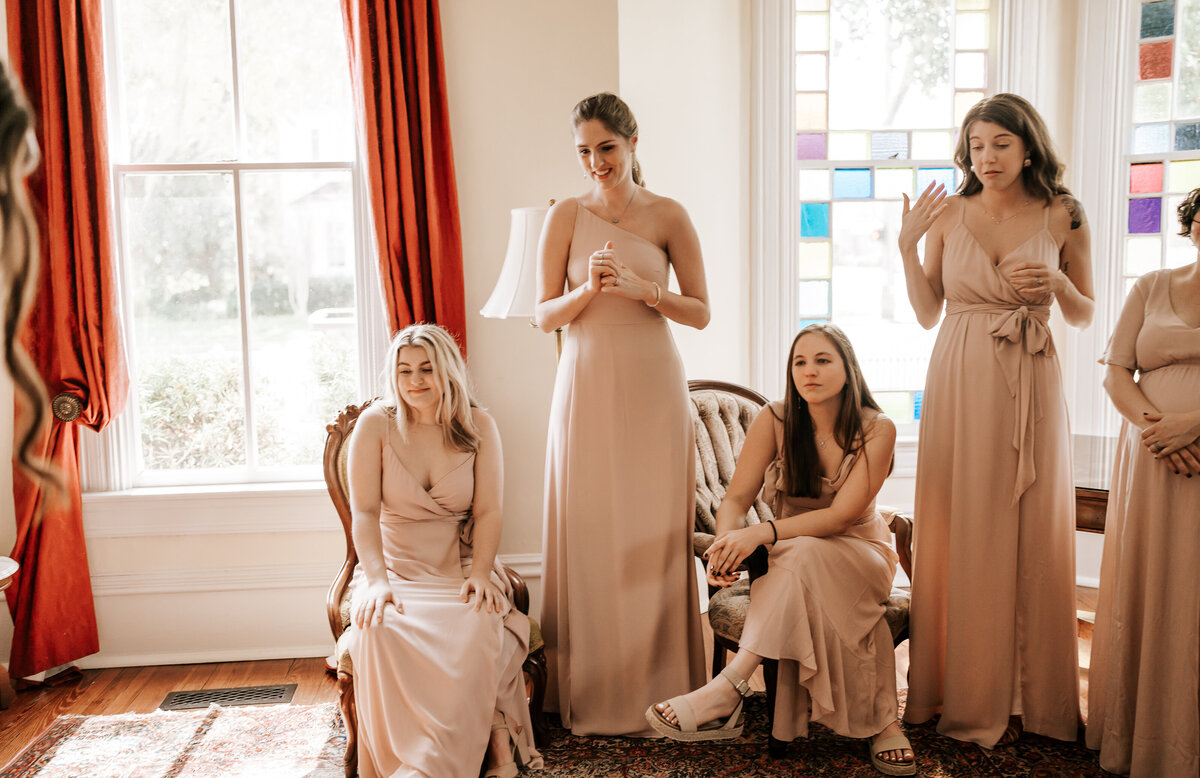 Bride First Look With Bridesmaids