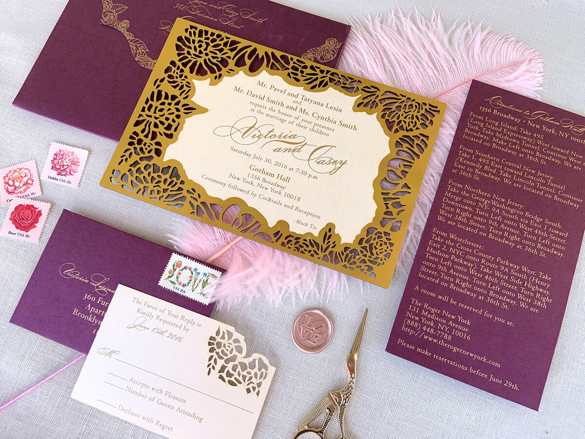 wedding stationery custom invitation suite plume and stone 79