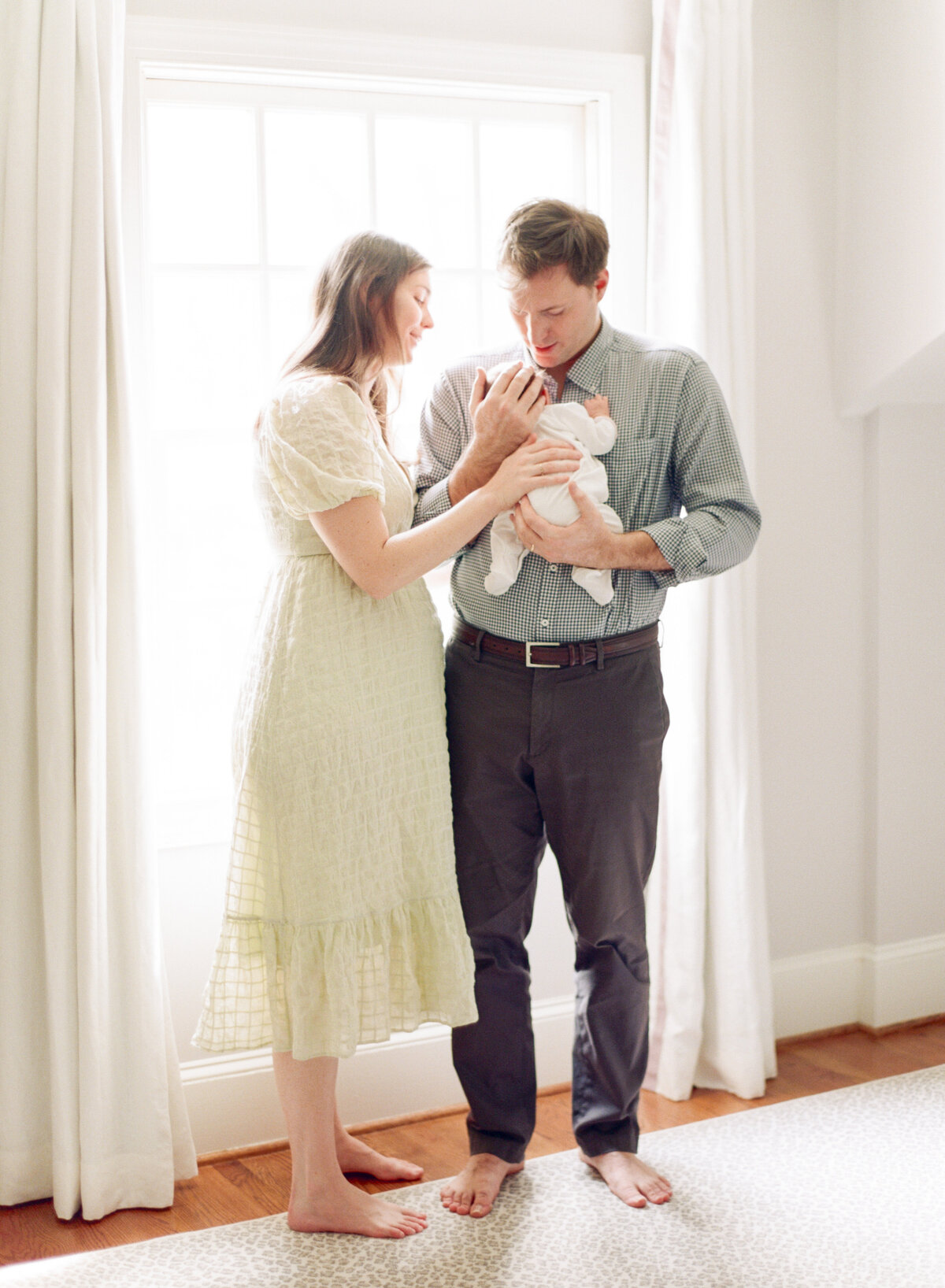 Charlotte newborn session in a home in Meyers Park. Image by Raleigh newborn photographer A.J. Dunlap Photography.
