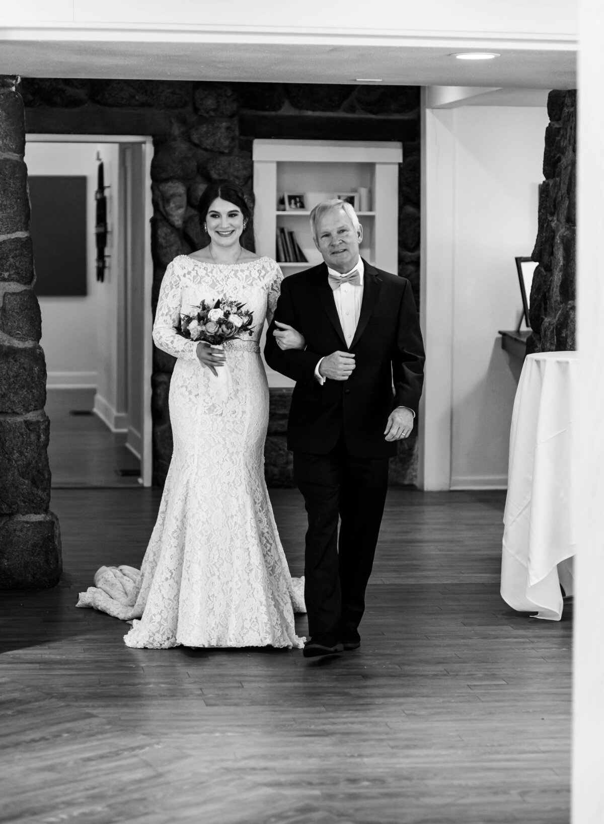 Father walks with his daughter down the isle at her wedding ceremony captured by Denver Wedding photographer at Boulder Wedgewood
