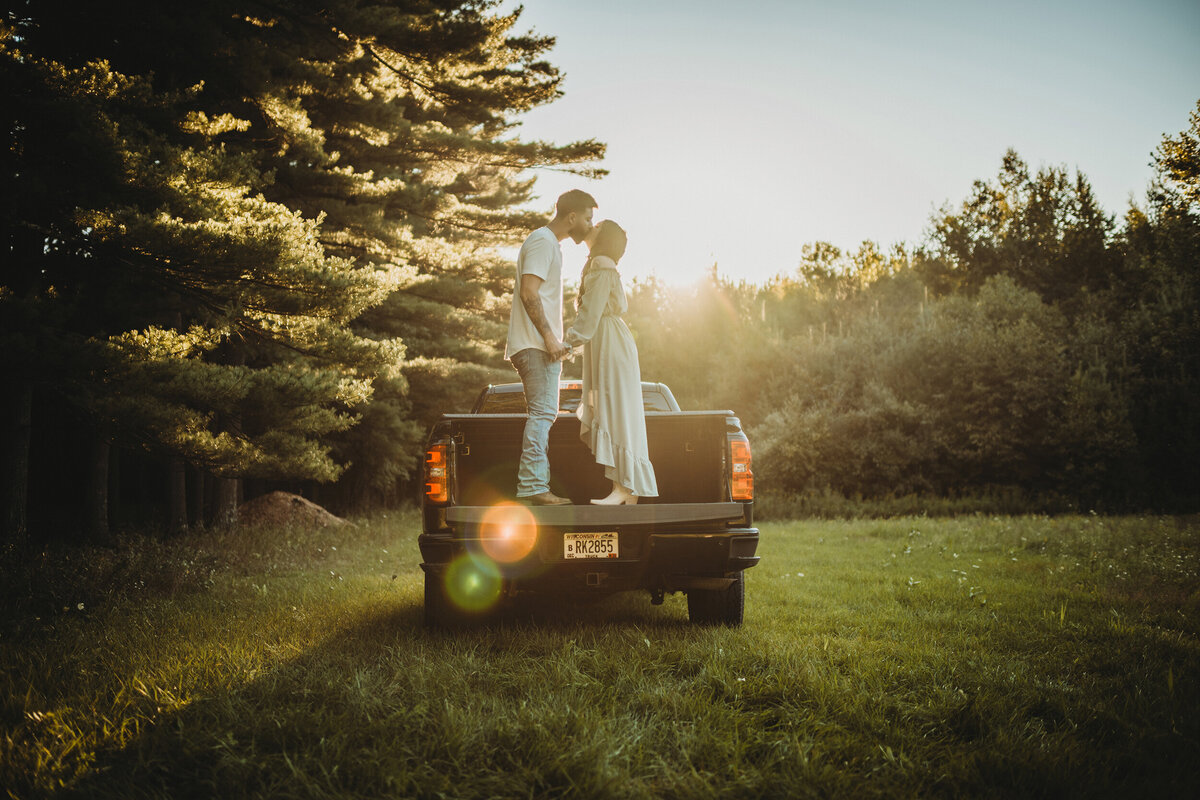 pickup truck engagement session
