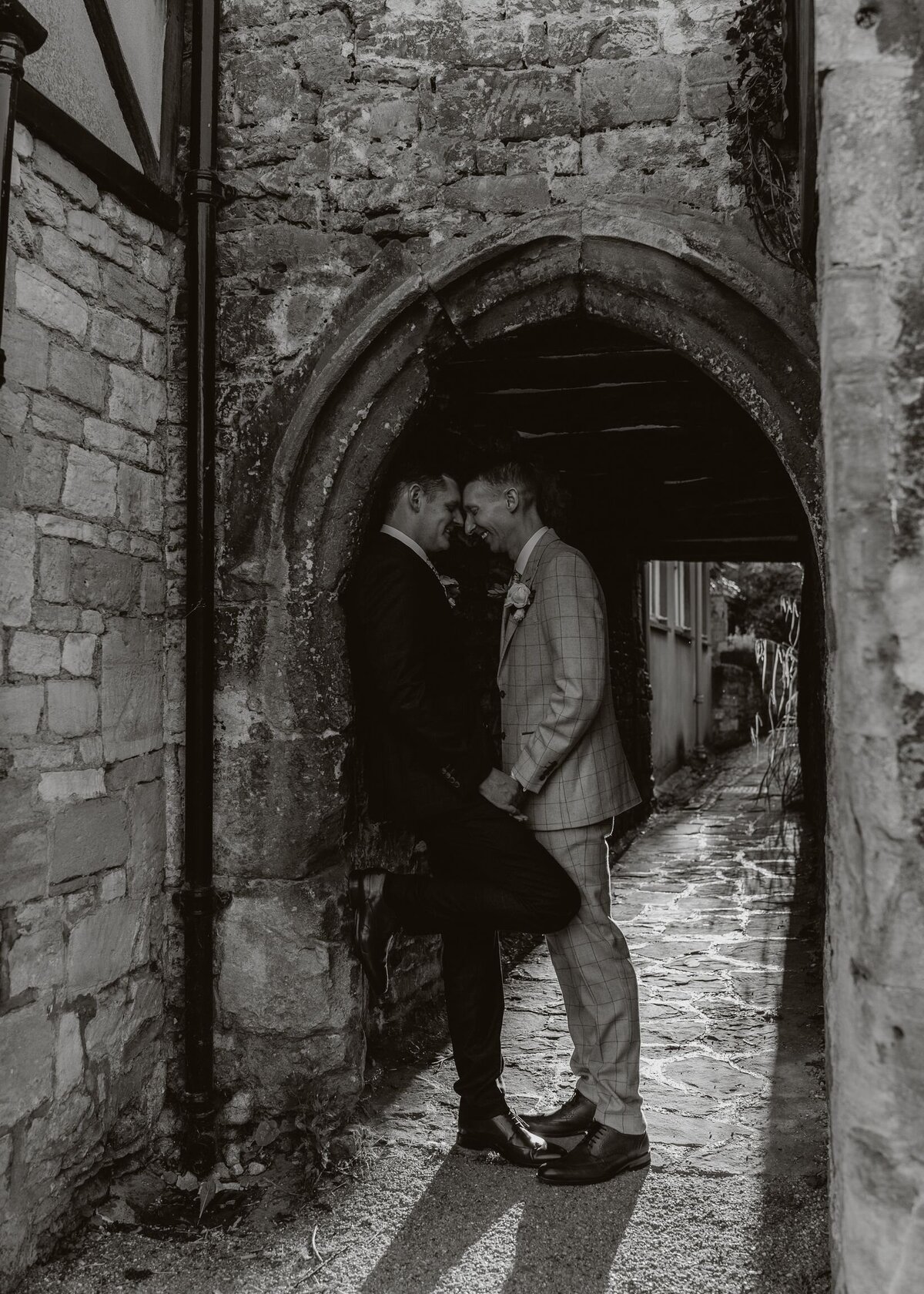 Black and white couple portraits in Cotswolds