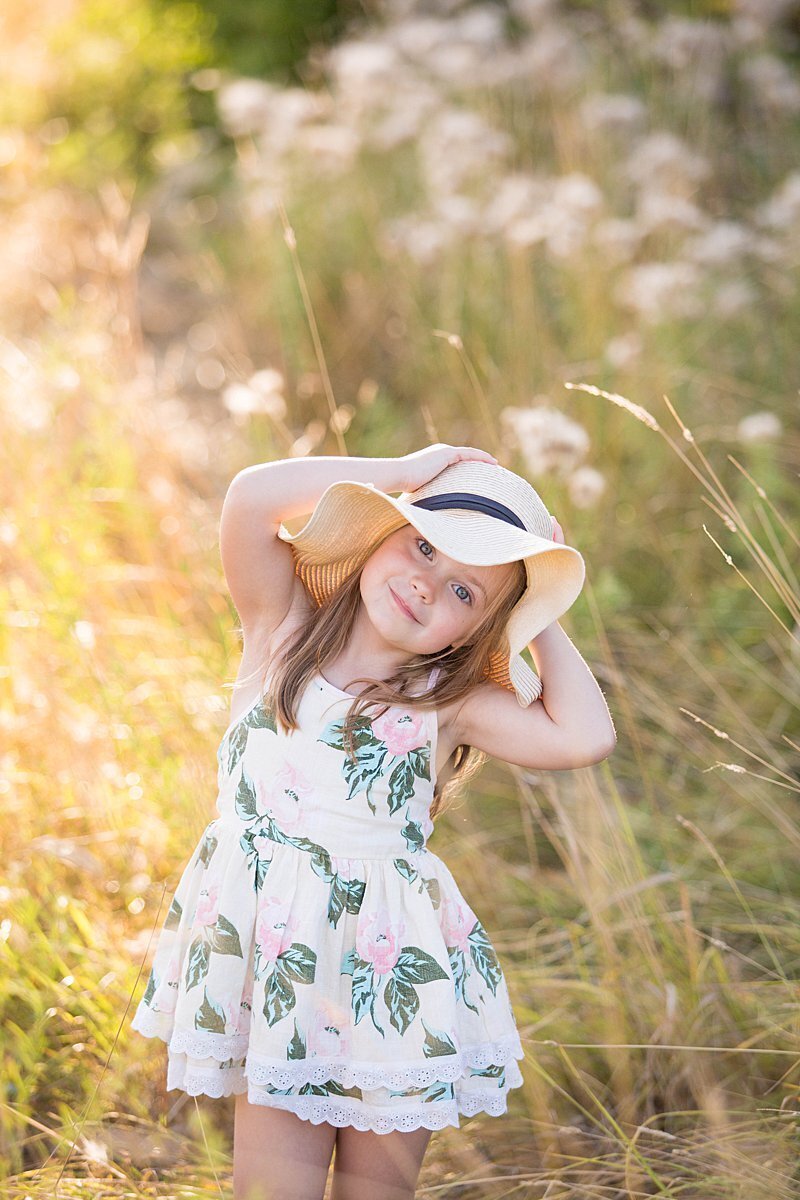 Cute toddler girl with big floppy hat