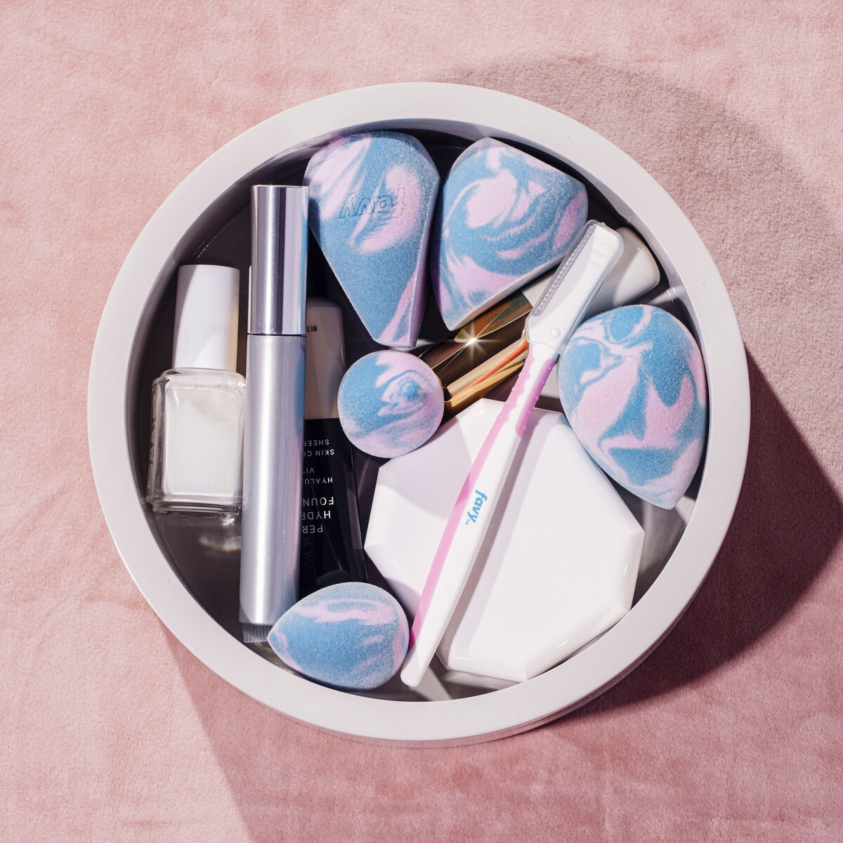 Bowl filled with beauty products