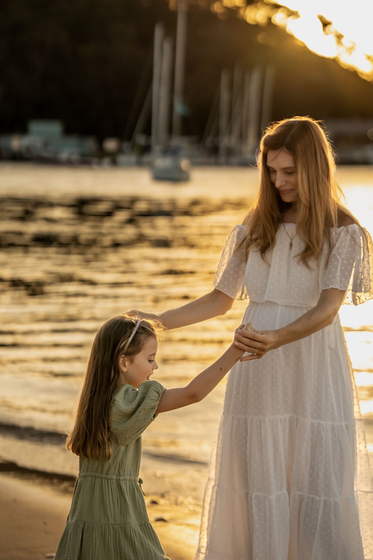 Brisbane-Family-Portrait-Maternity-Girl-on-Beach-during-Sunset-14