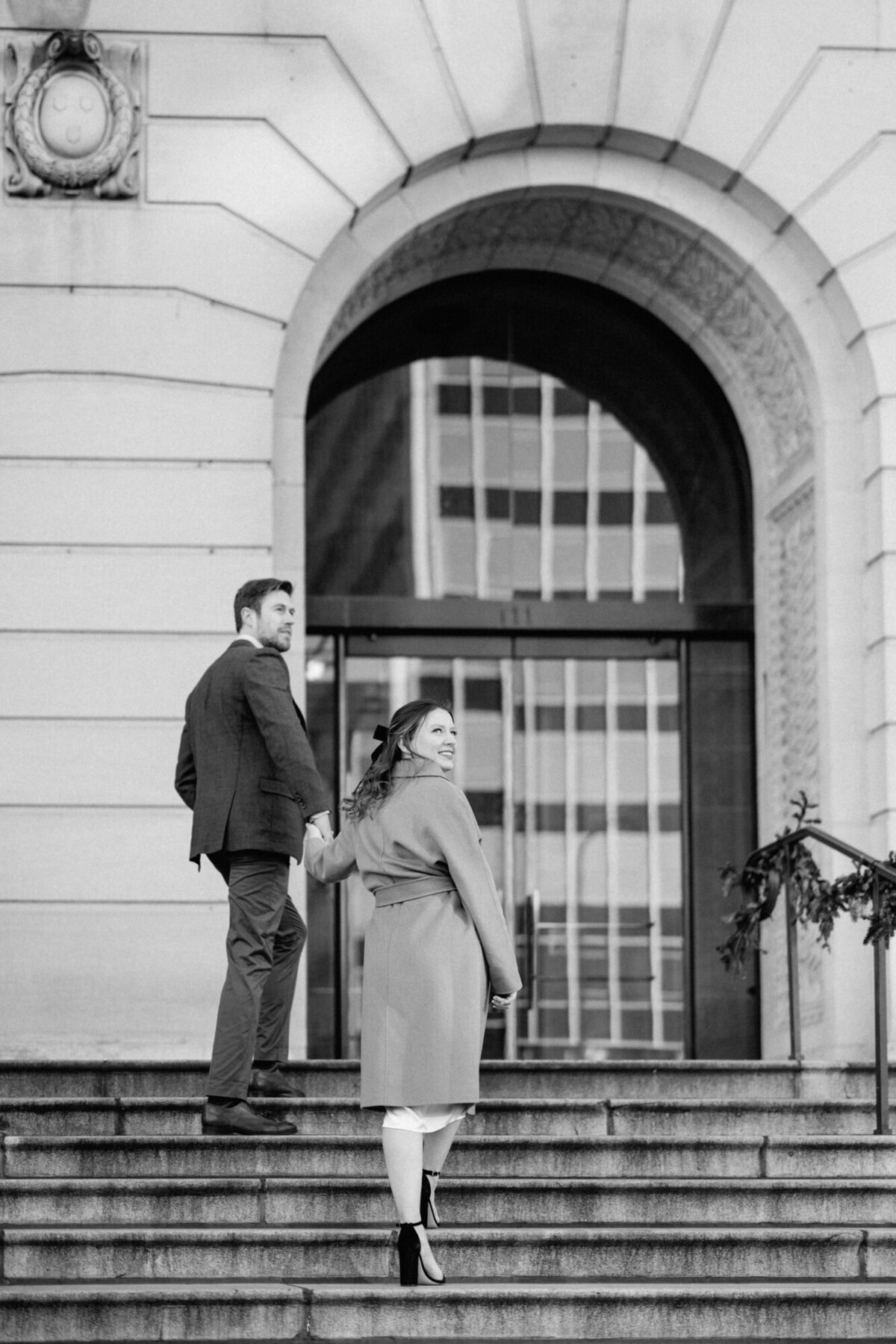 A Coffee Shop Engagement Session During Chicago Winter