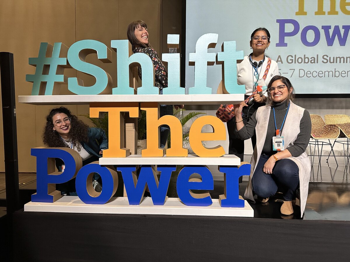 Maya and Shifting Power Accelerator Alumni meet for the 2023 #ShiftThePower summit in Bogota, Colombia.