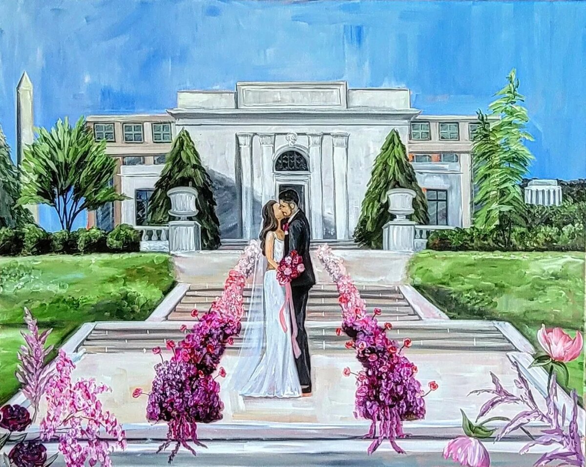 Potomac Terrace in Washington DC Live Wedding Painting