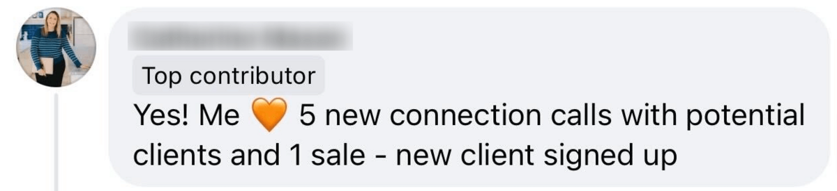 testimonial-visibilitychallenge-twc-catherine-mason-5newconnectioncalls1sale-2024-blurred