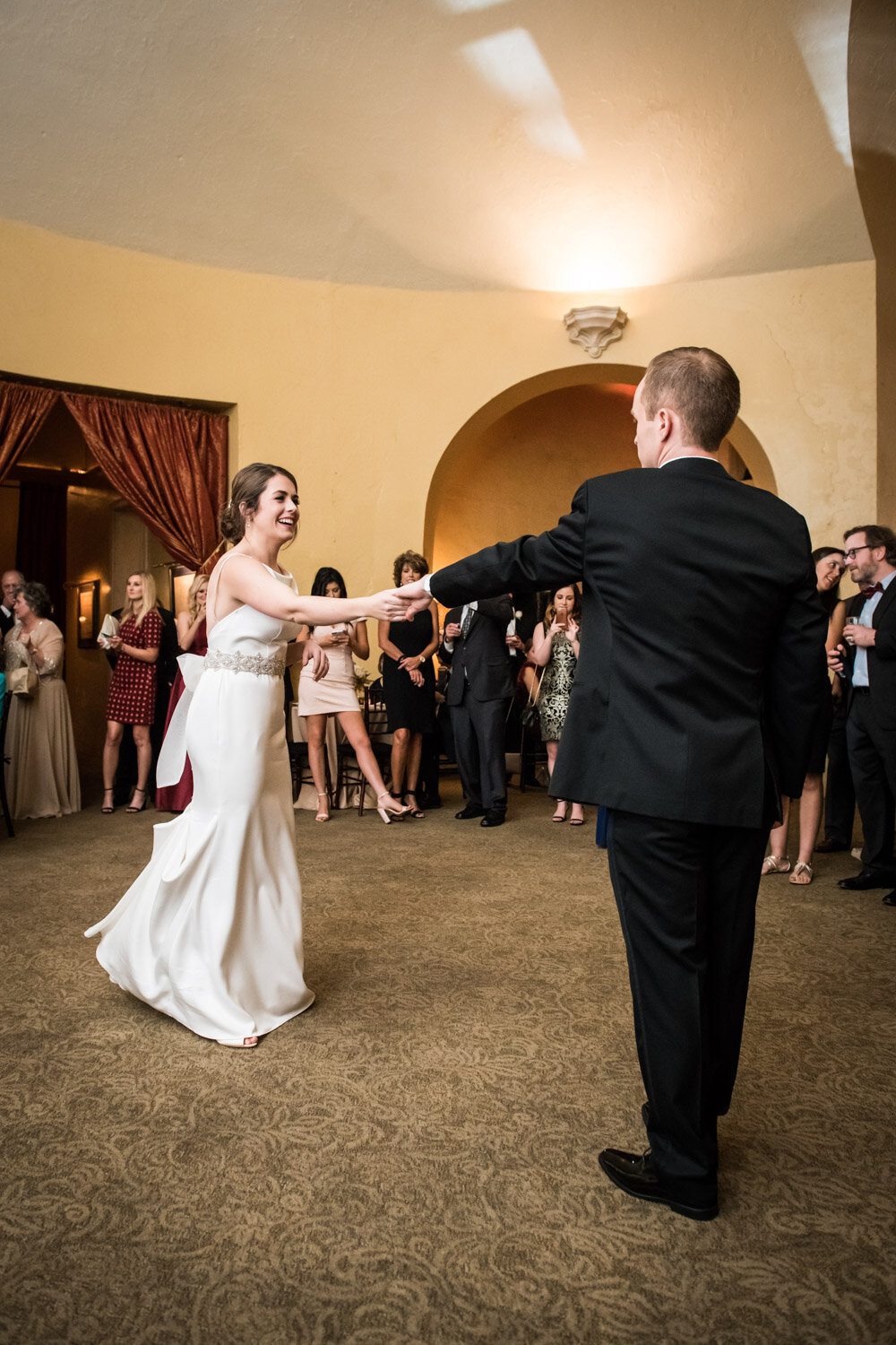 Bride and groom dancing at Latrobe's