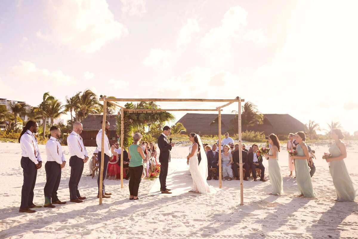 Beach wedding ceremony at Finest Playa Mujeres Cancun