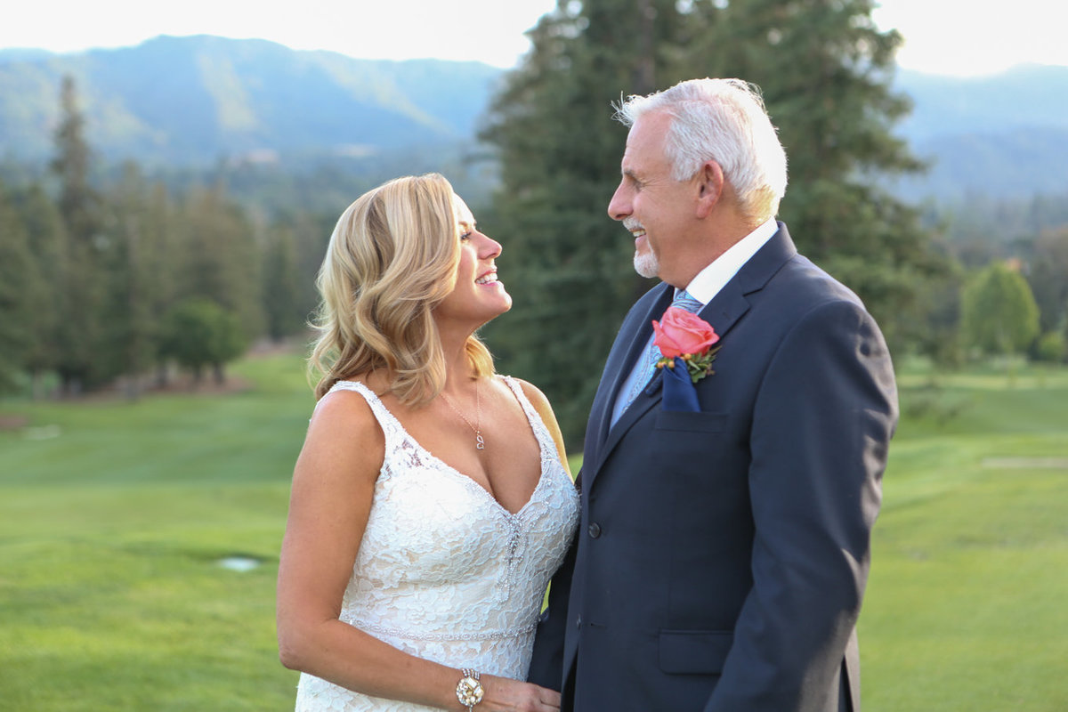 Northern california wedding, deneffe studios, couple on golf course