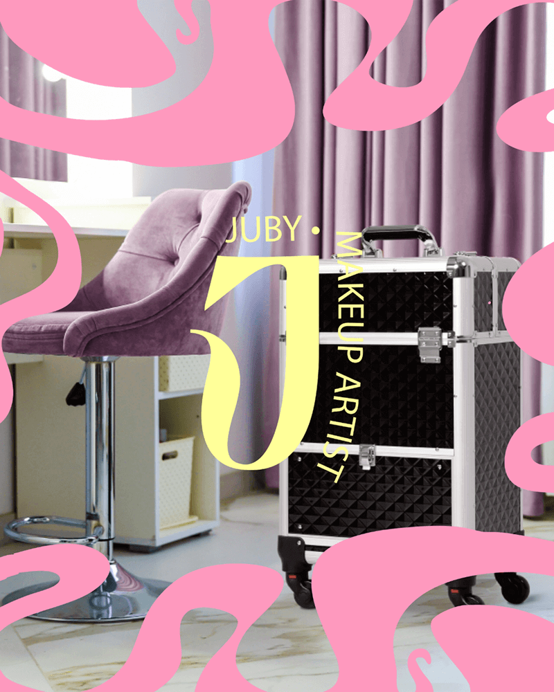 Maquette créée par Fenicia Studio pour l'identité visuelle d'une maquilleuse professionnelle. Elle représente le favicon aux couleurs du branding.