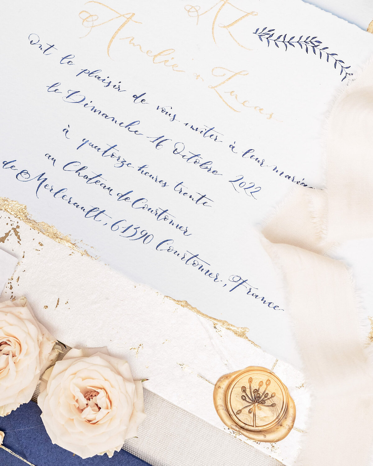 05 Chateau_de_courtomer_wedding_stationery_Blue_Peach_Gold_Victoria_Amrose  (6)