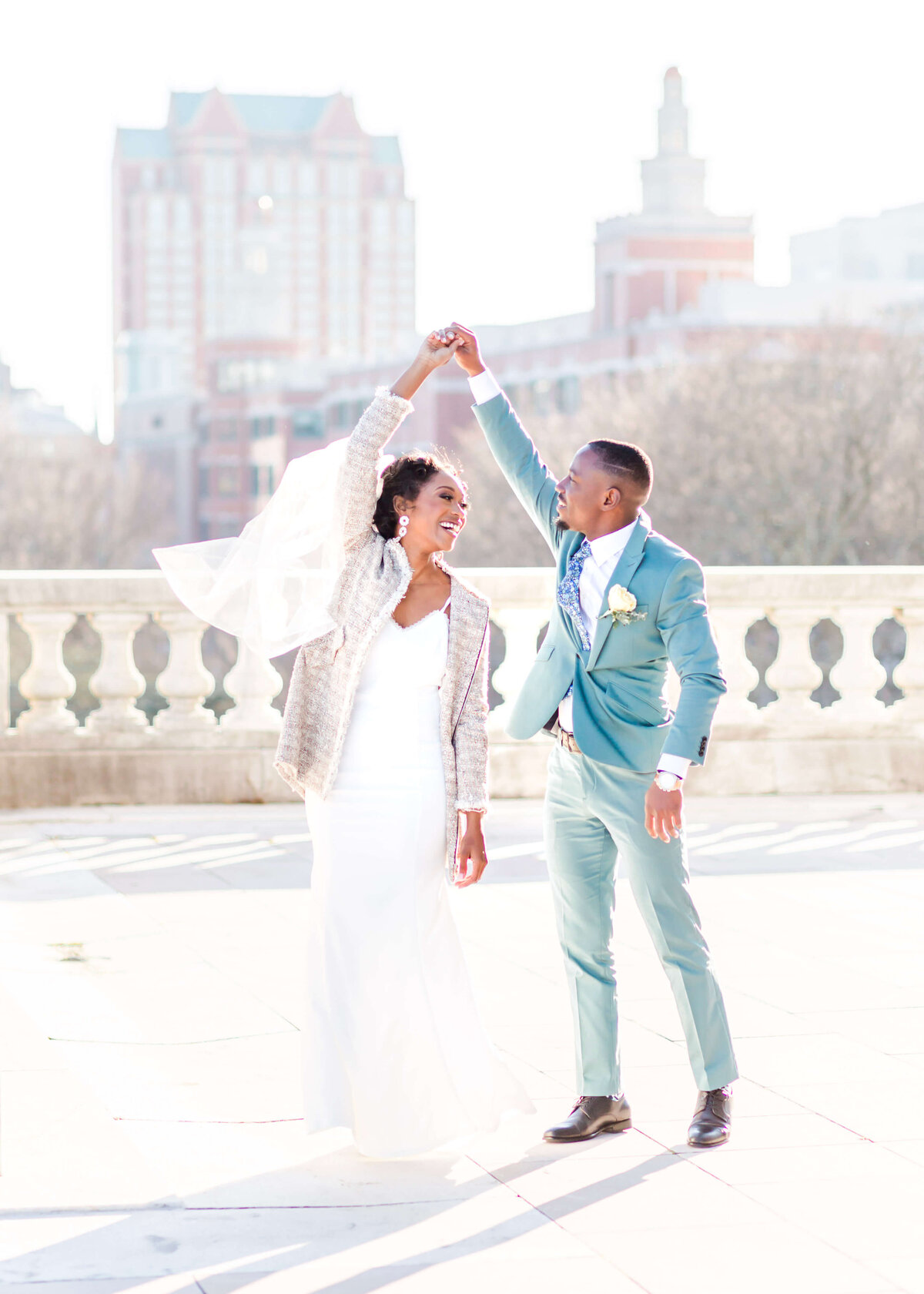 black-wedding-couple-bride-groom-green-suit-tux-elopement-providence-RI-state-house (10)