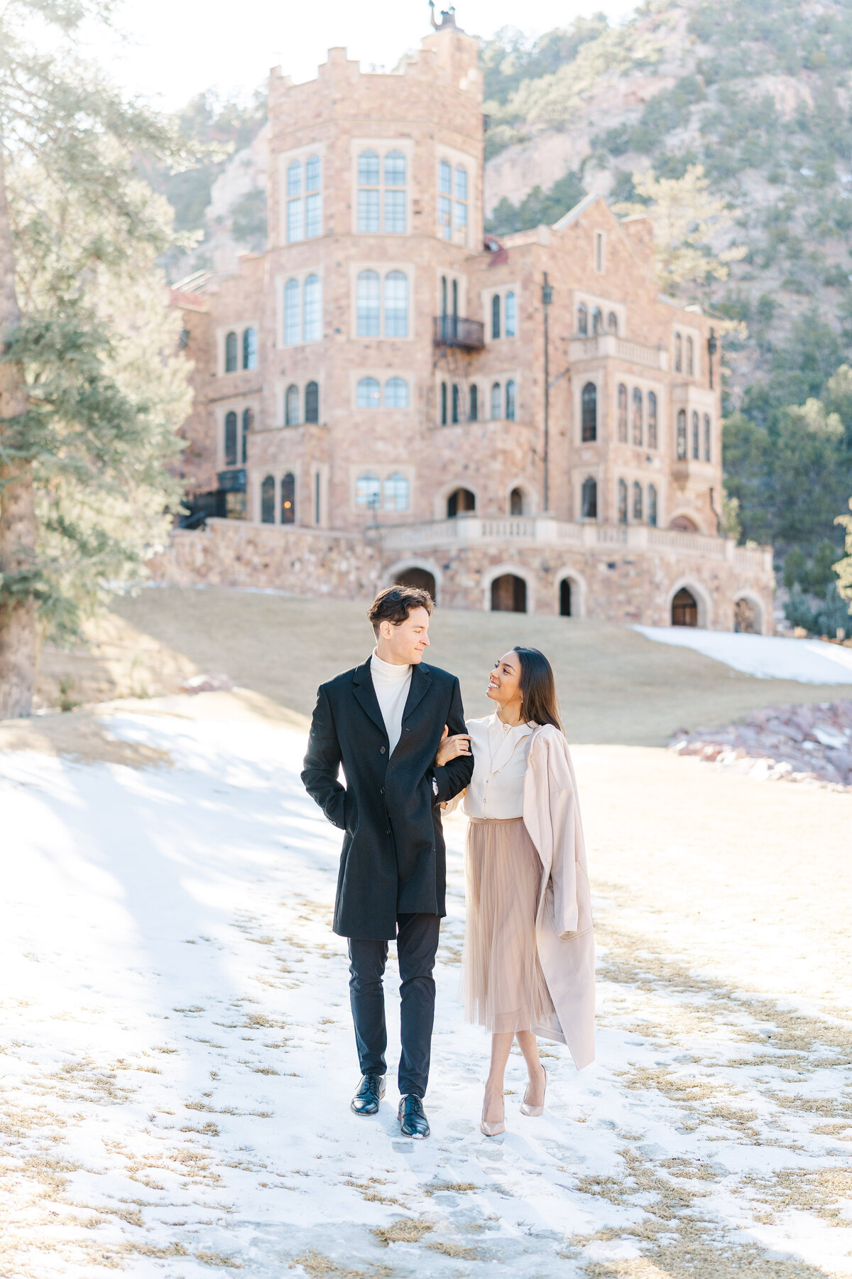 Glen Eyrie Castle Winter Engagment Pictures Colorado Springs Elena Spraguer Photography 0033