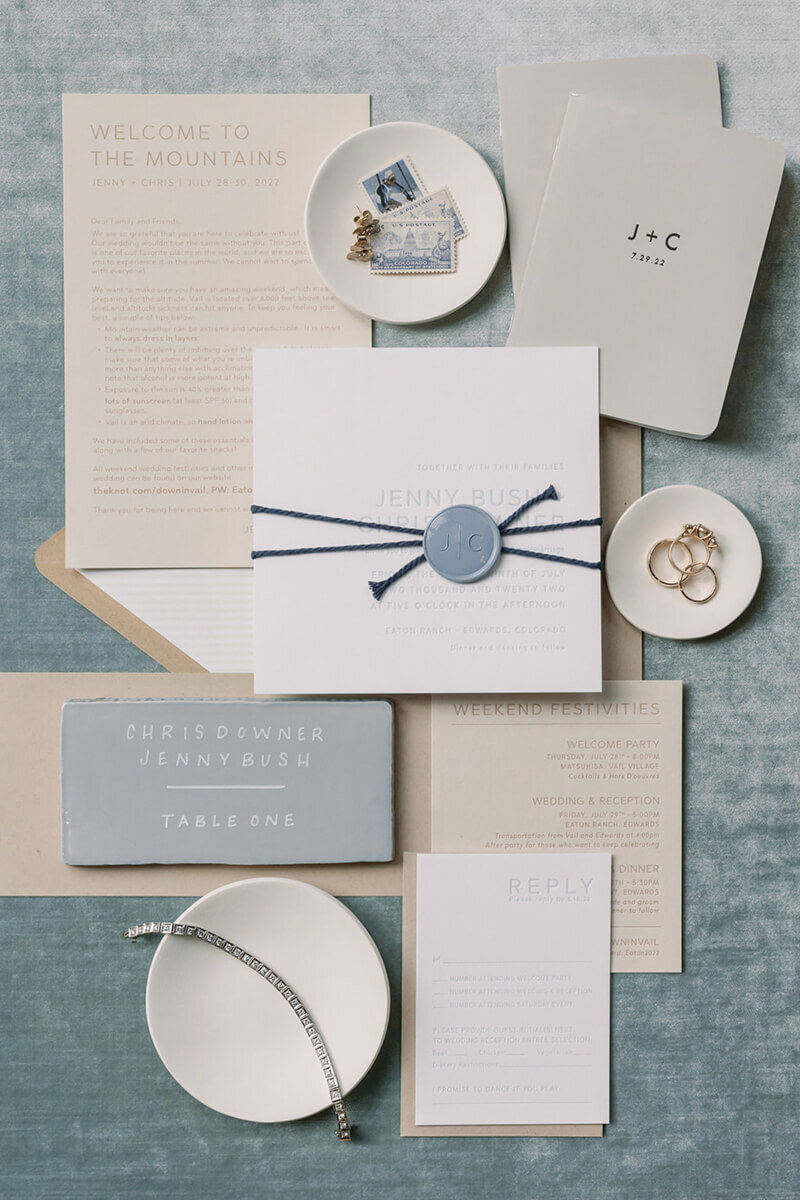 Simple Neutral Eaton Ranch Wedding Invitation