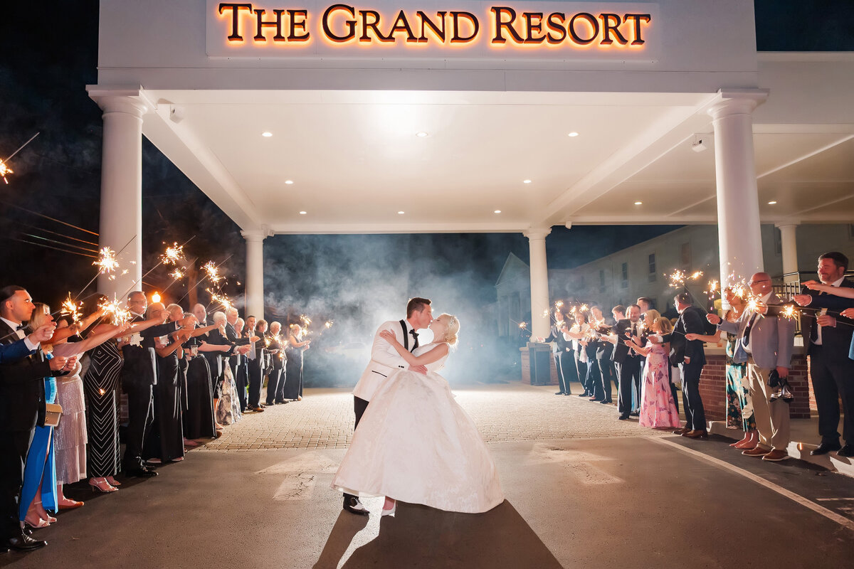 amazing sparkler exit from wedding at The Grand Resort