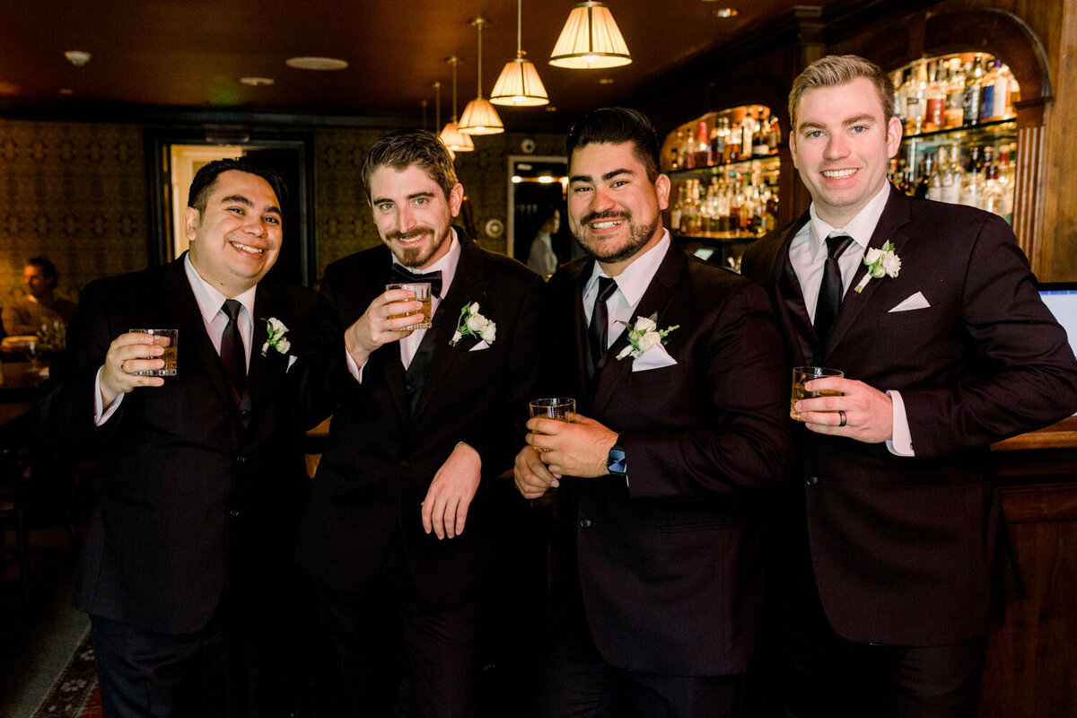 Groom and his squad in their formal attire