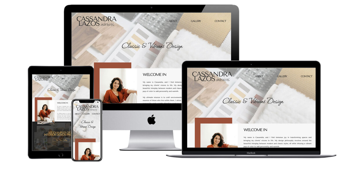 Cassandra Lazos Interiors Responsive Website on Multiple Devices