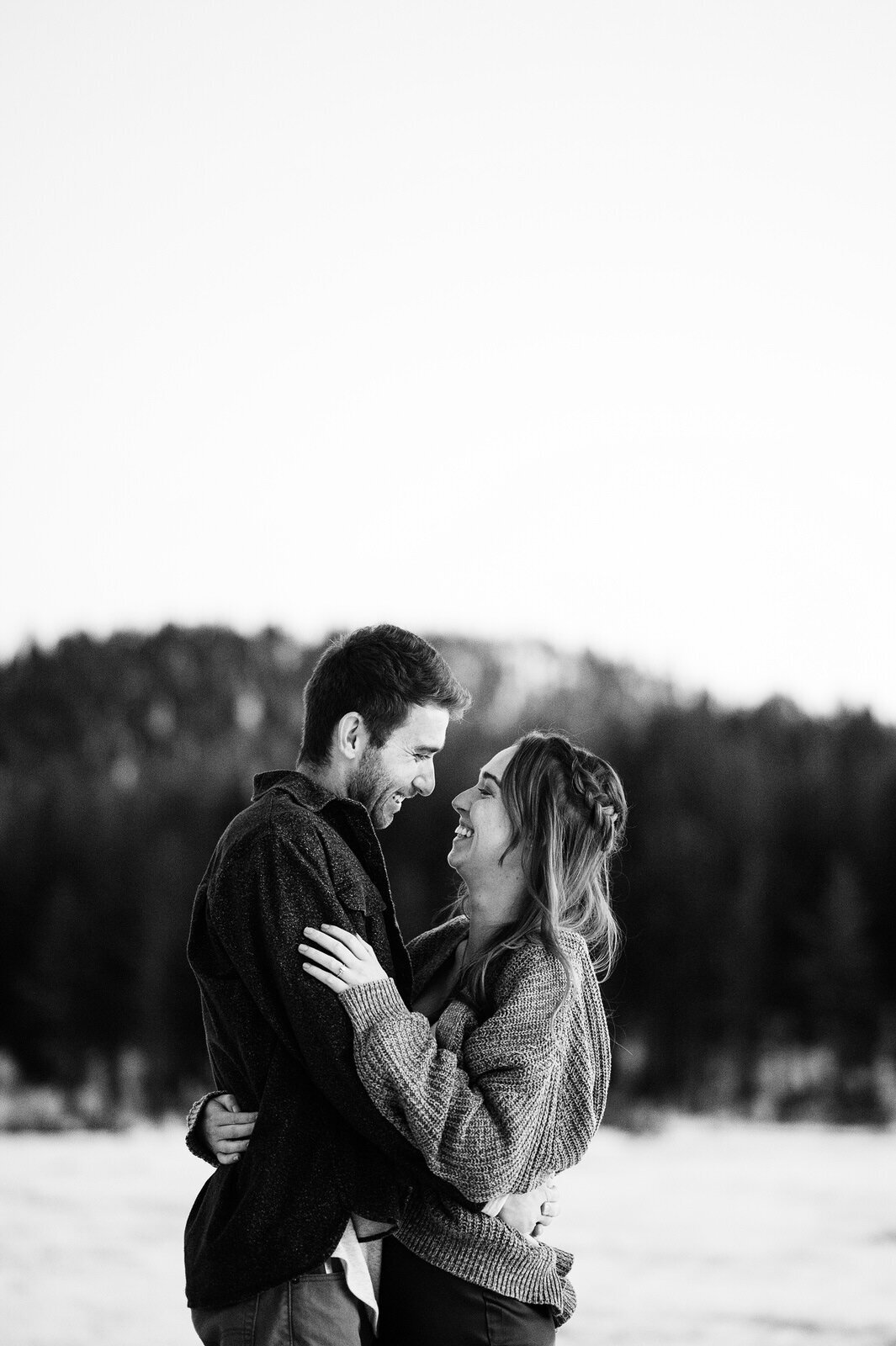 Warm hug in cold Tahoe setting