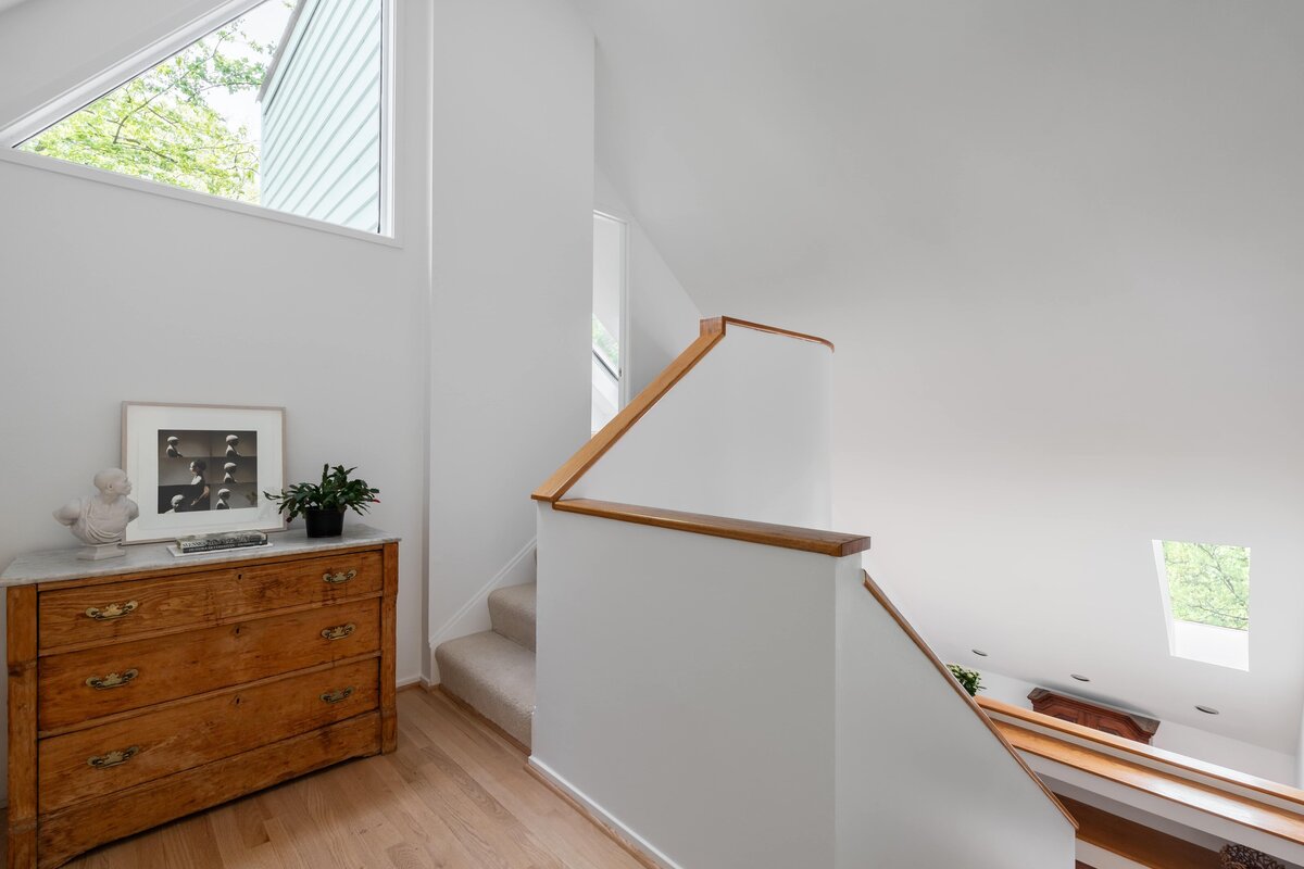 Midcentury curved staircase