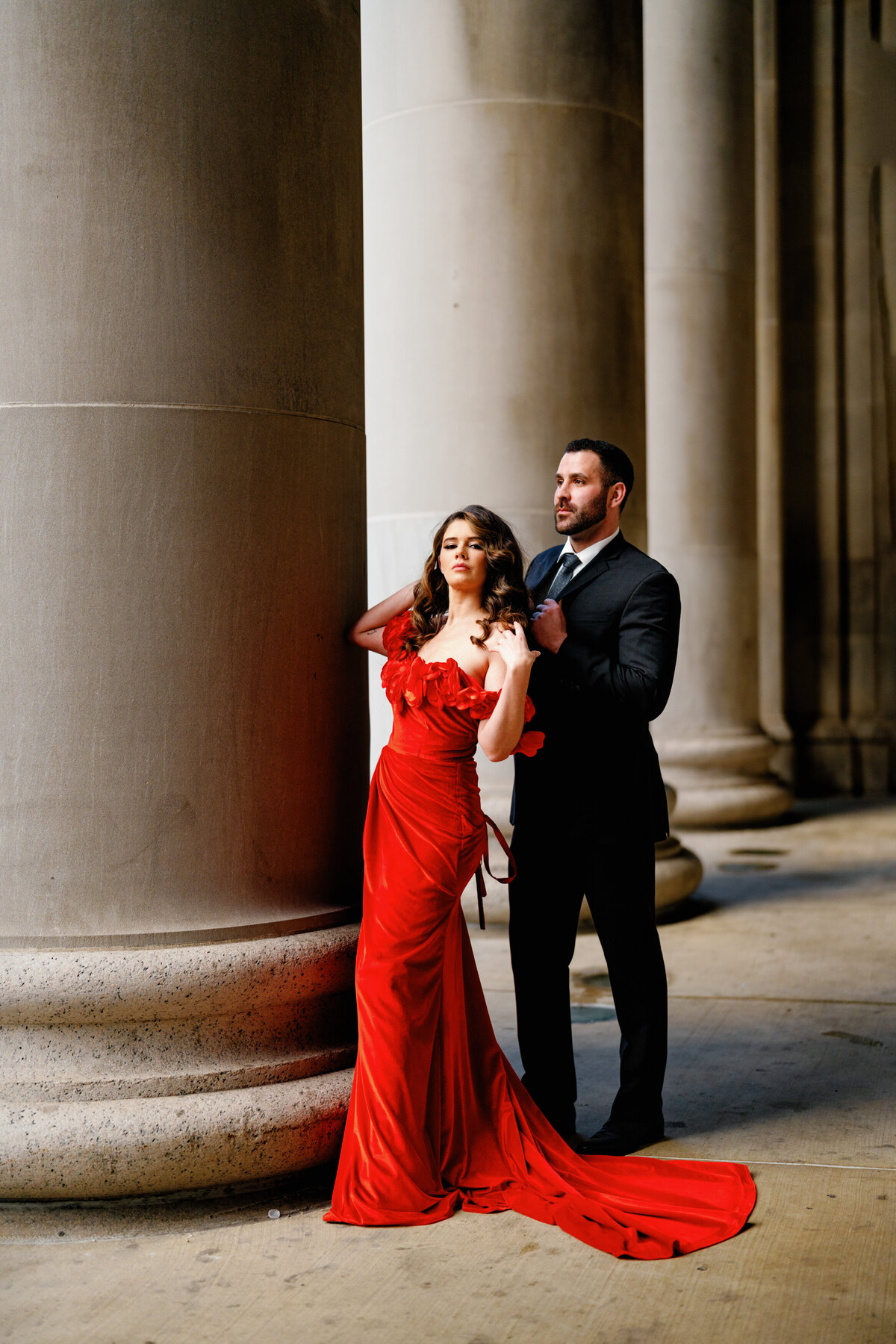Aspen-Avenue-Chicago-Wedding-Photographer-Union-Station-Chicago-Theater-Engagement-Session-Timeless-Romantic-Red-Dress-Editorial-Stemming-From-Love-Bry-Jean-Artistry-The-Bridal-Collective-True-to-color-Luxury-FAV-67