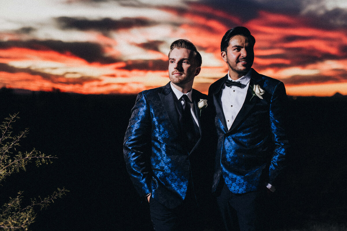 saguaro butes-wedding-sunset-same sex-couple-photo