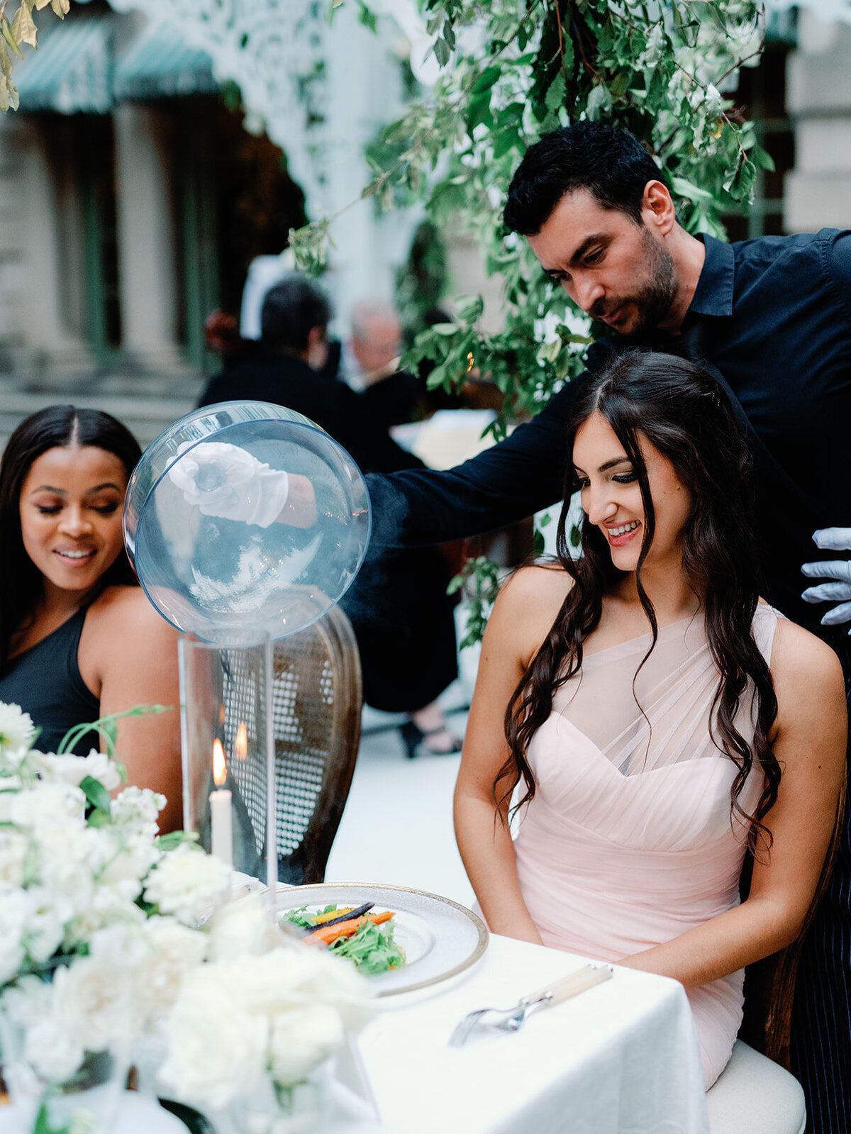 Cloque dinner at wedding reception