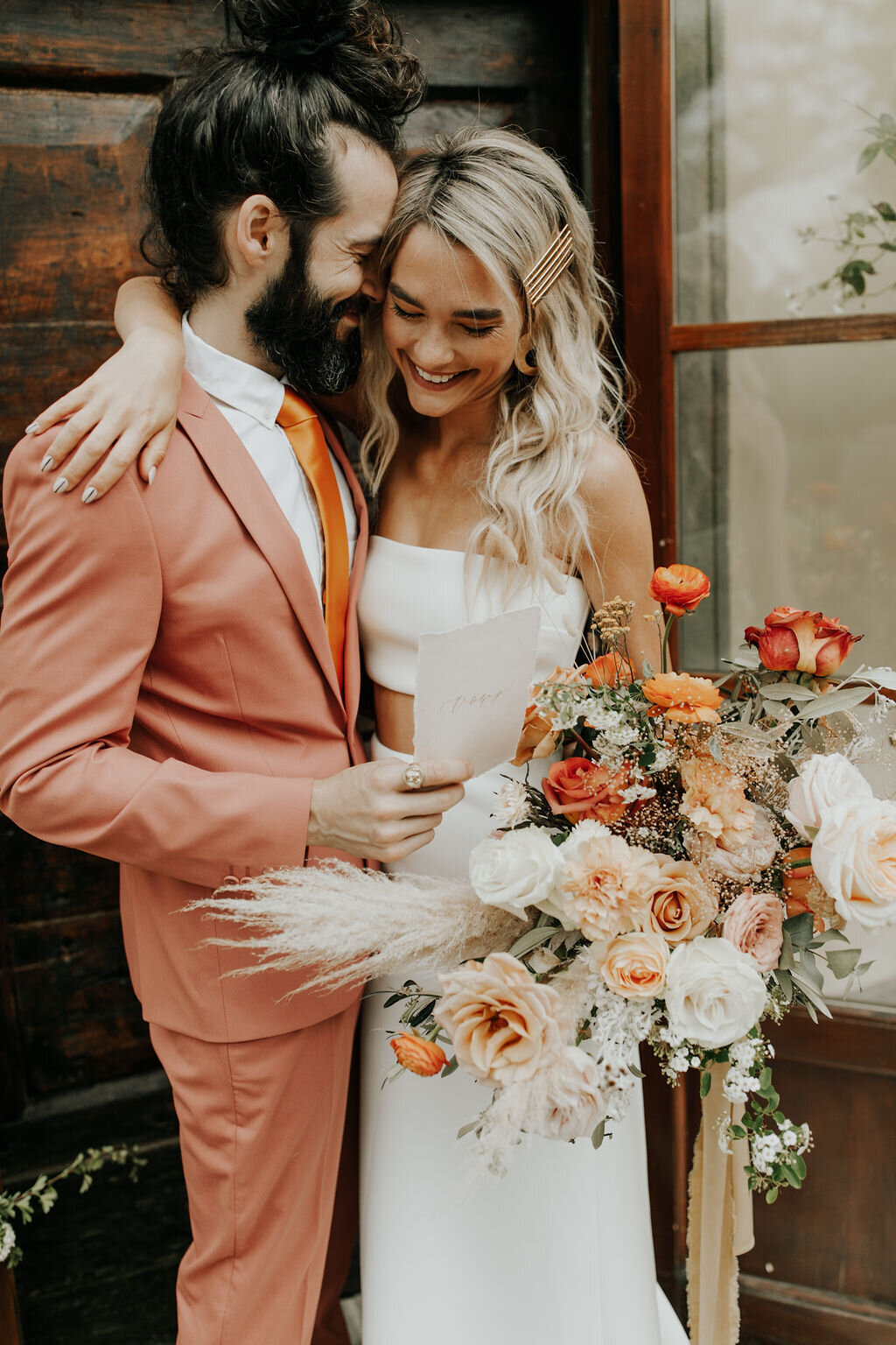 Boho organic wedding flowers Portland Oregon Florist pampas grass