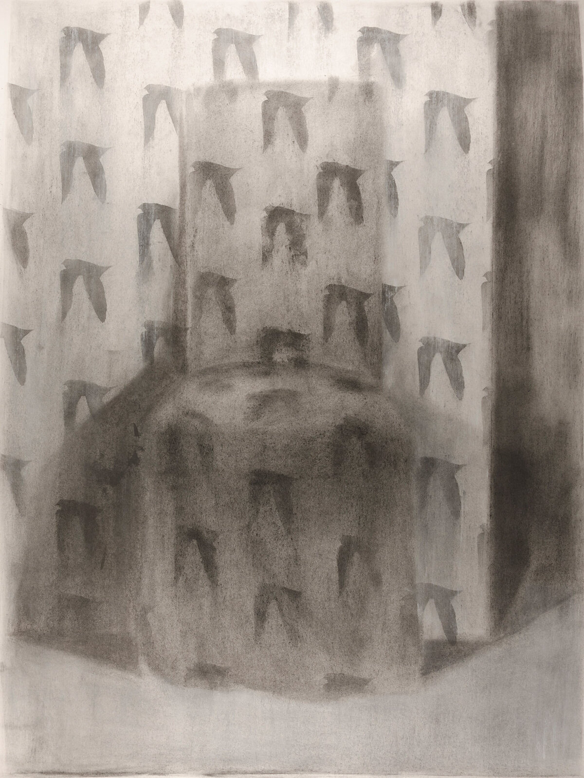 Untitled Interior on Gessoed Bristol Board