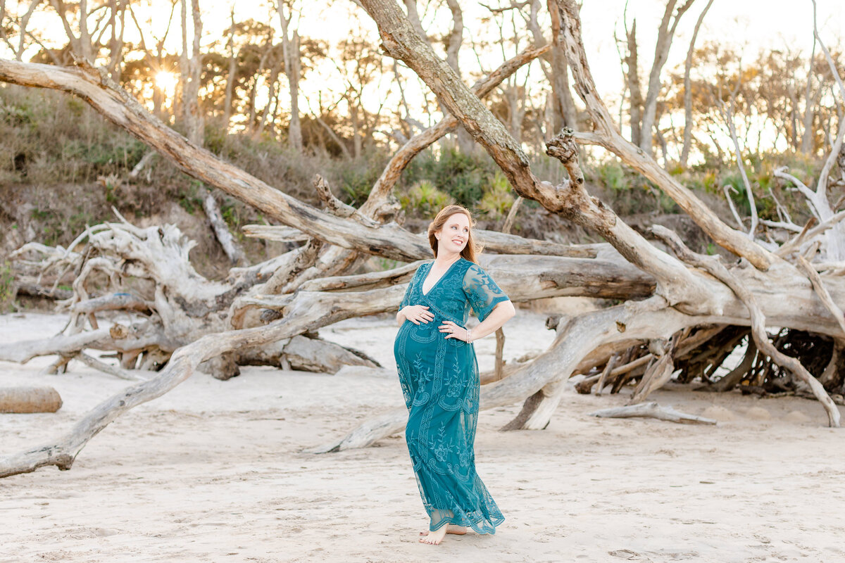 Maternity session at driftwood beach in florida