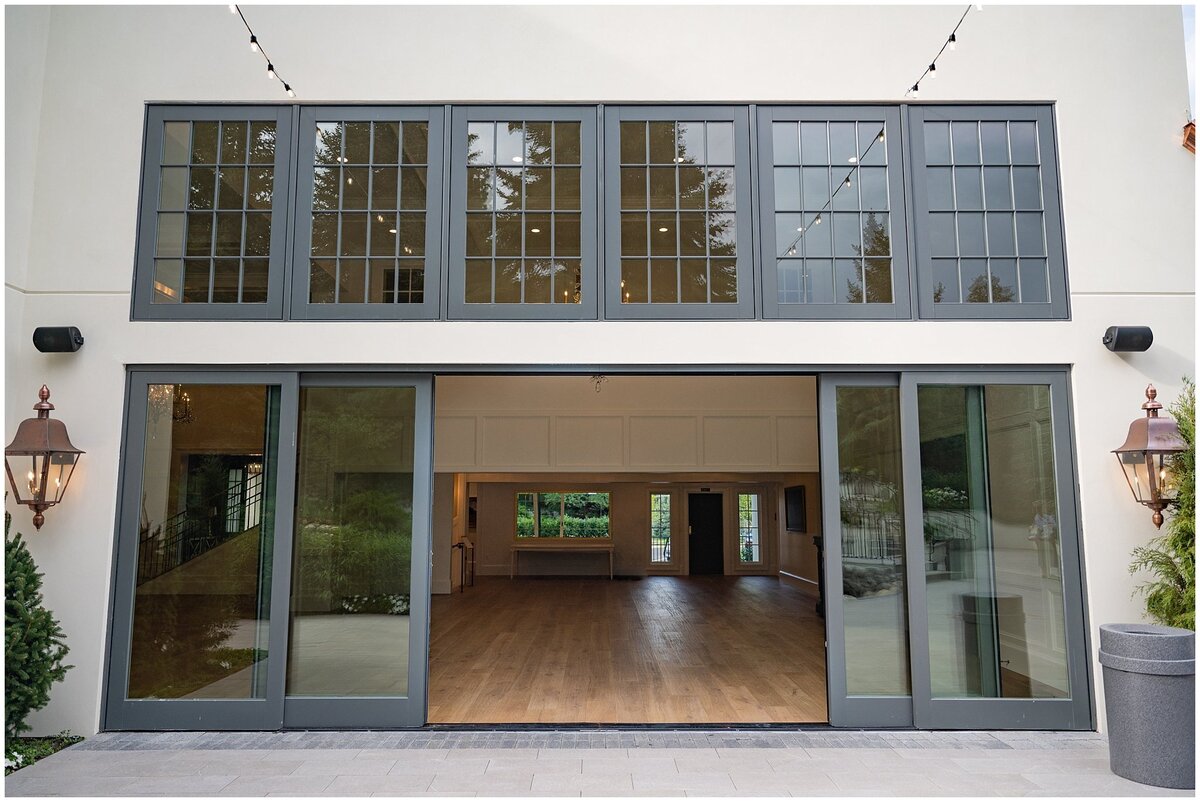 Inside and outside doors to open up the grand hall to outside
