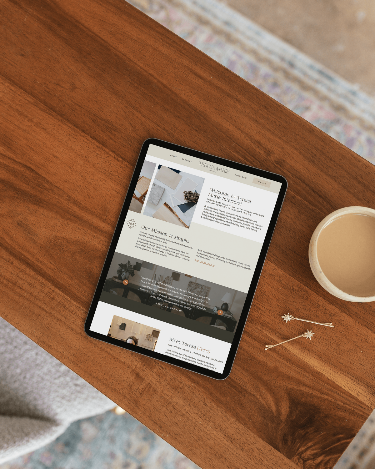 minimal yet luxurious brand and web design for high-end interior design studio