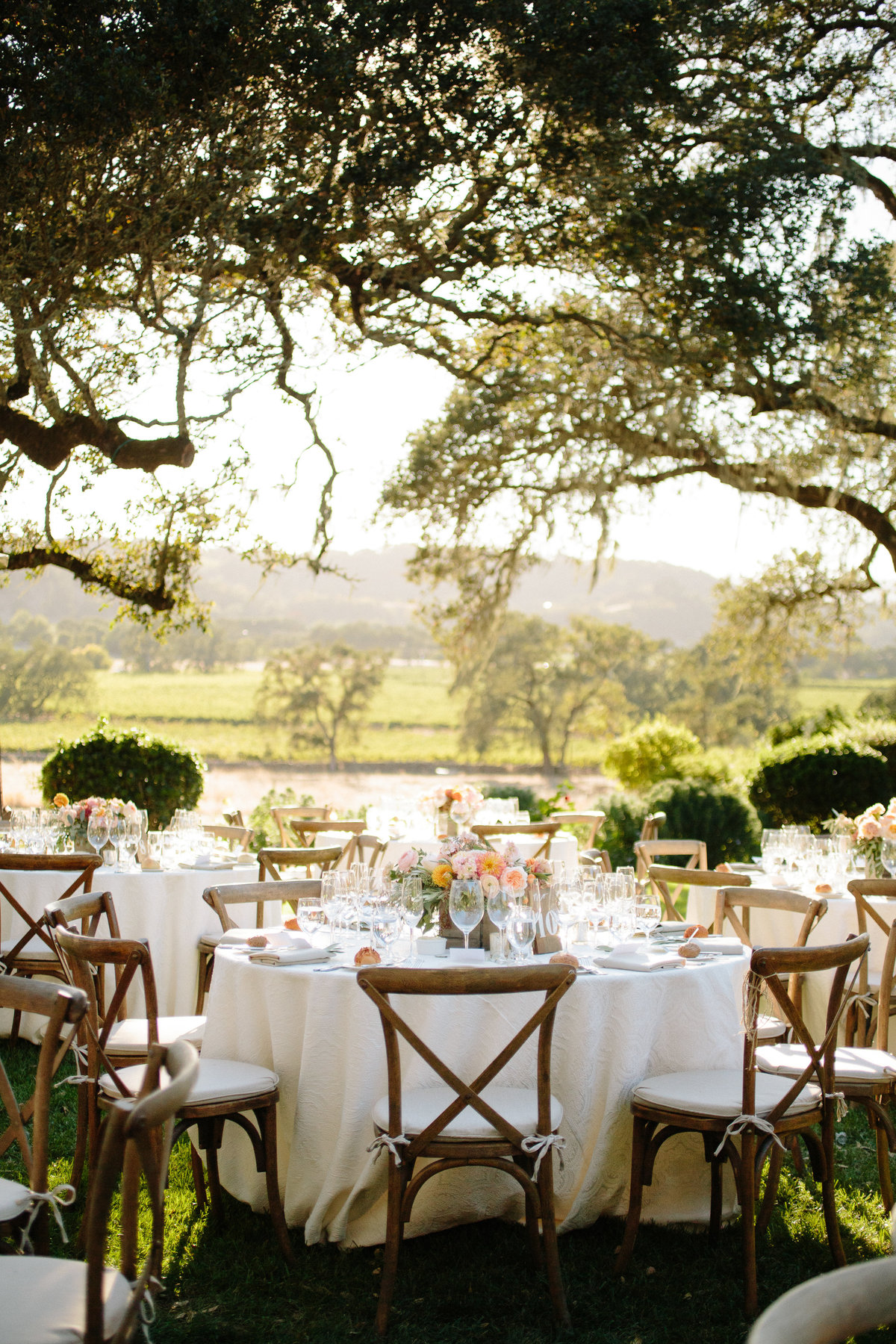 Outdoor wedding reception at Beltane Ranch in Sonoma.