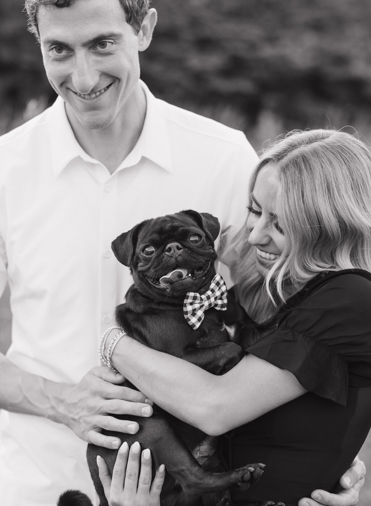 Candid Indianapolis engagement photography with dog