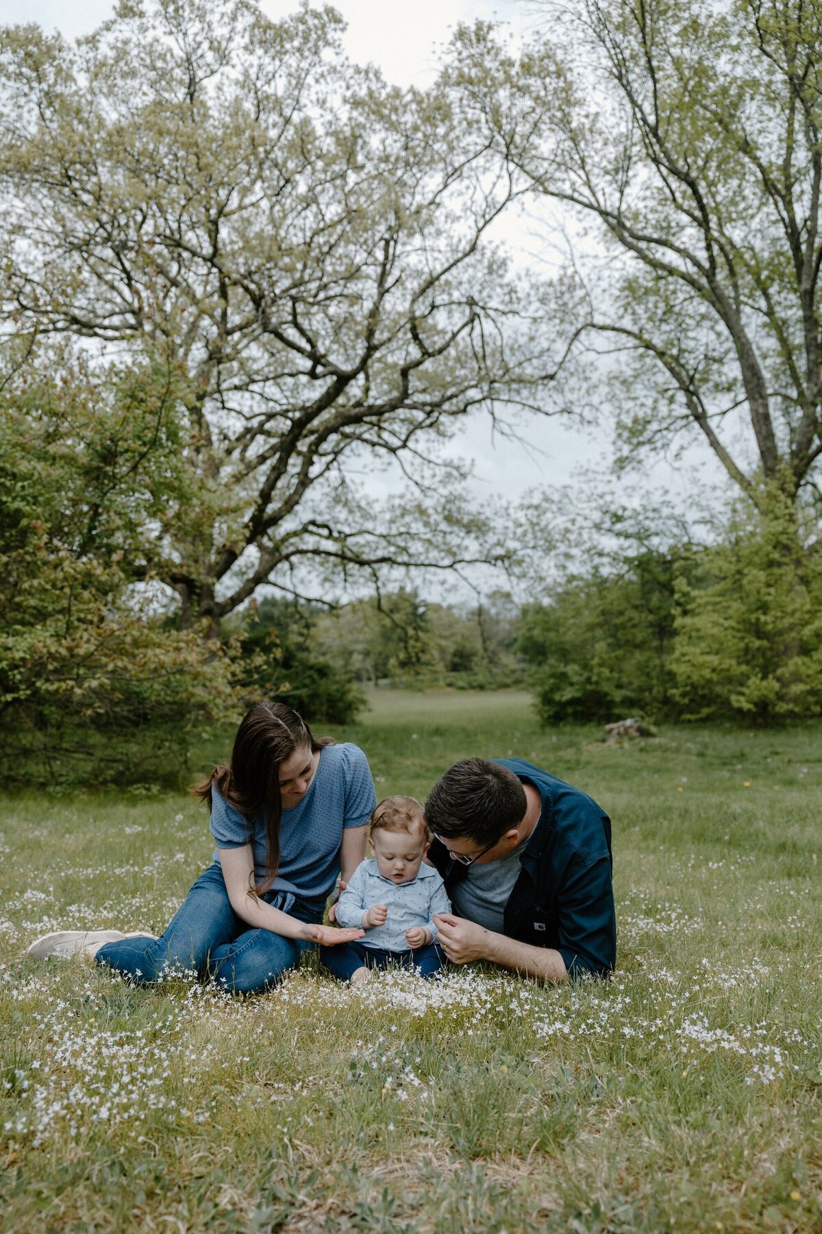 family in field